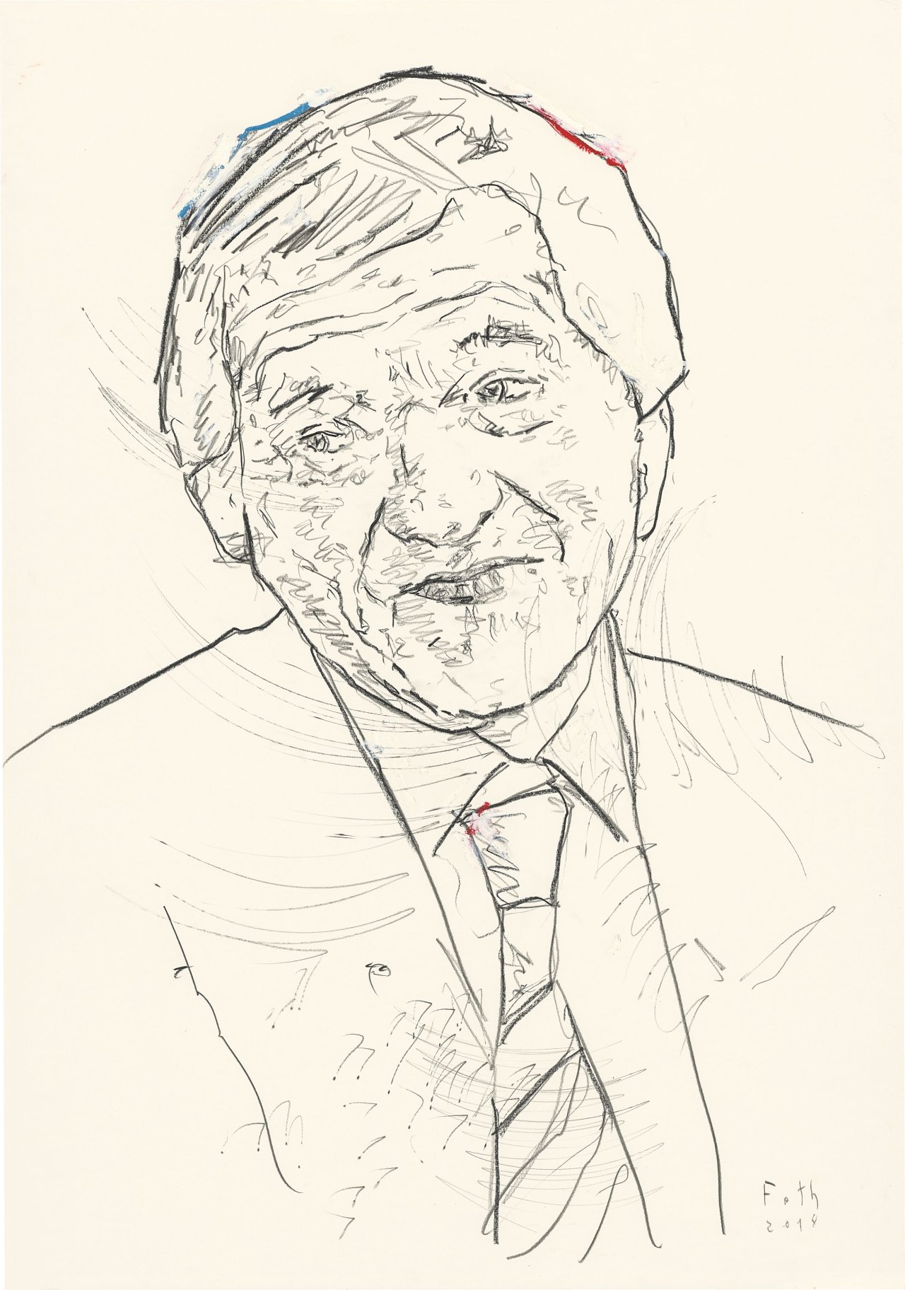 Auf diesem Bild ist das folgende Kunstwerk zu sehen: Detlev Foth. Porträt Folker Skulima. 2018.