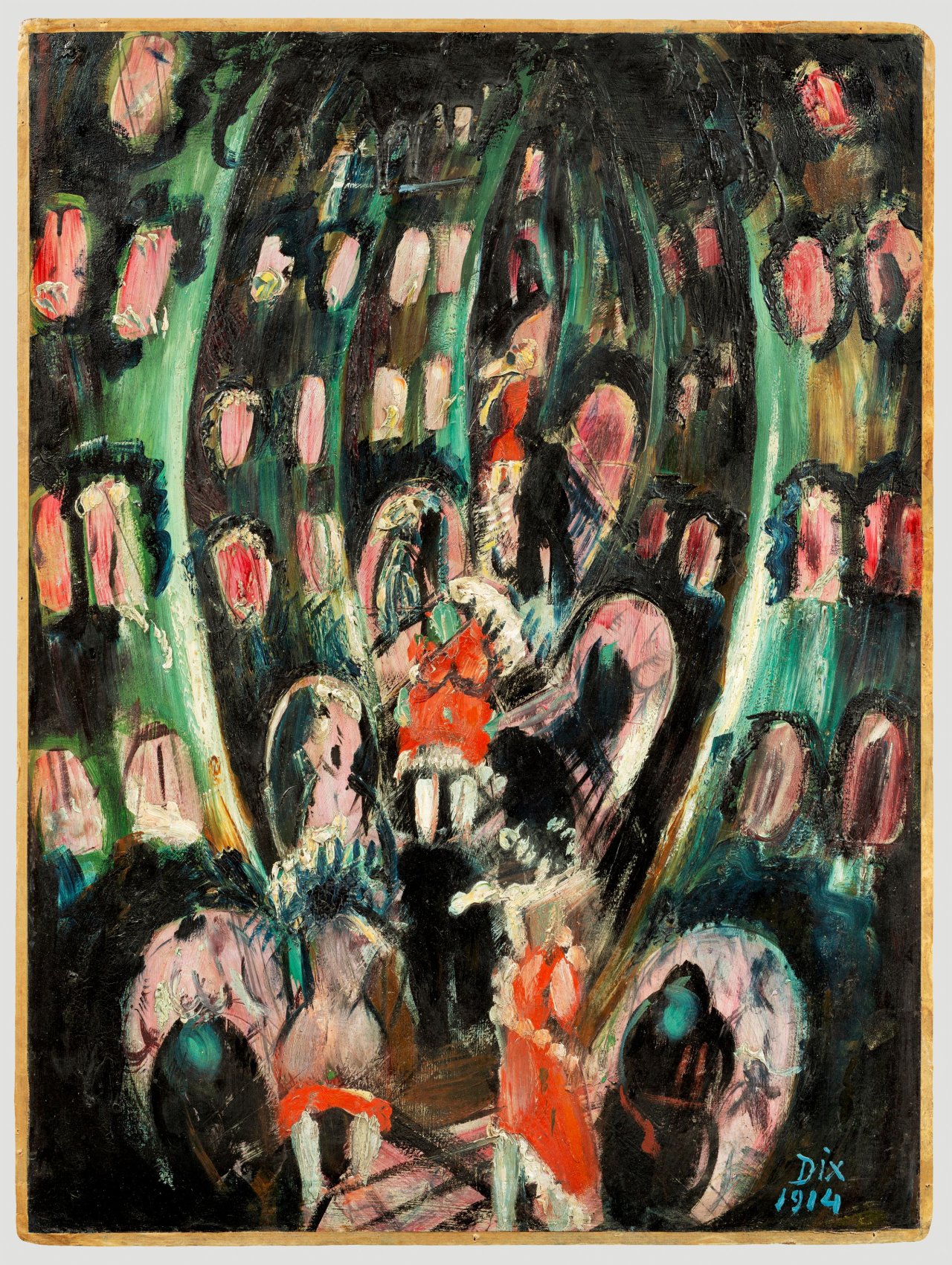 Auf diesem Bild ist das folgende Kunstwerk zu sehen: Otto Dix. „Straße der Bordelle“. 1914.