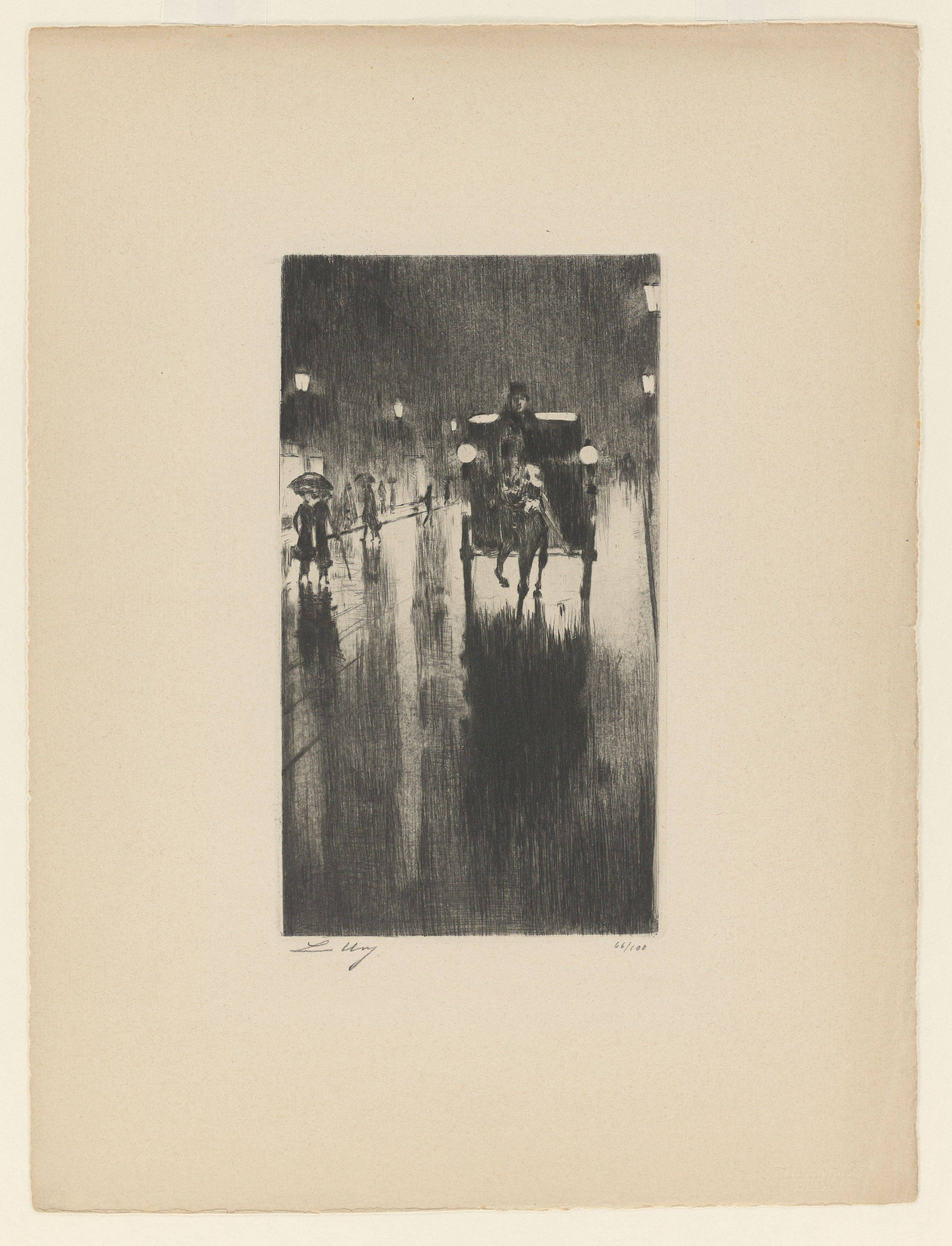 This picture shows the following artwork: Lesser Ury. ”Berliner Impressionen”. 1924.