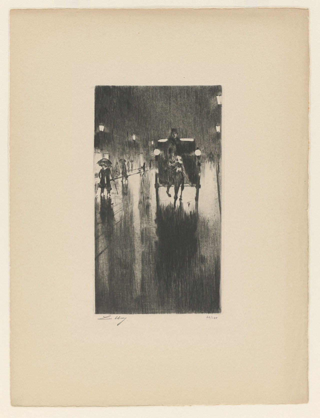 This picture shows the following artwork: Lesser Ury. ”Berliner Impressionen”. 1924.