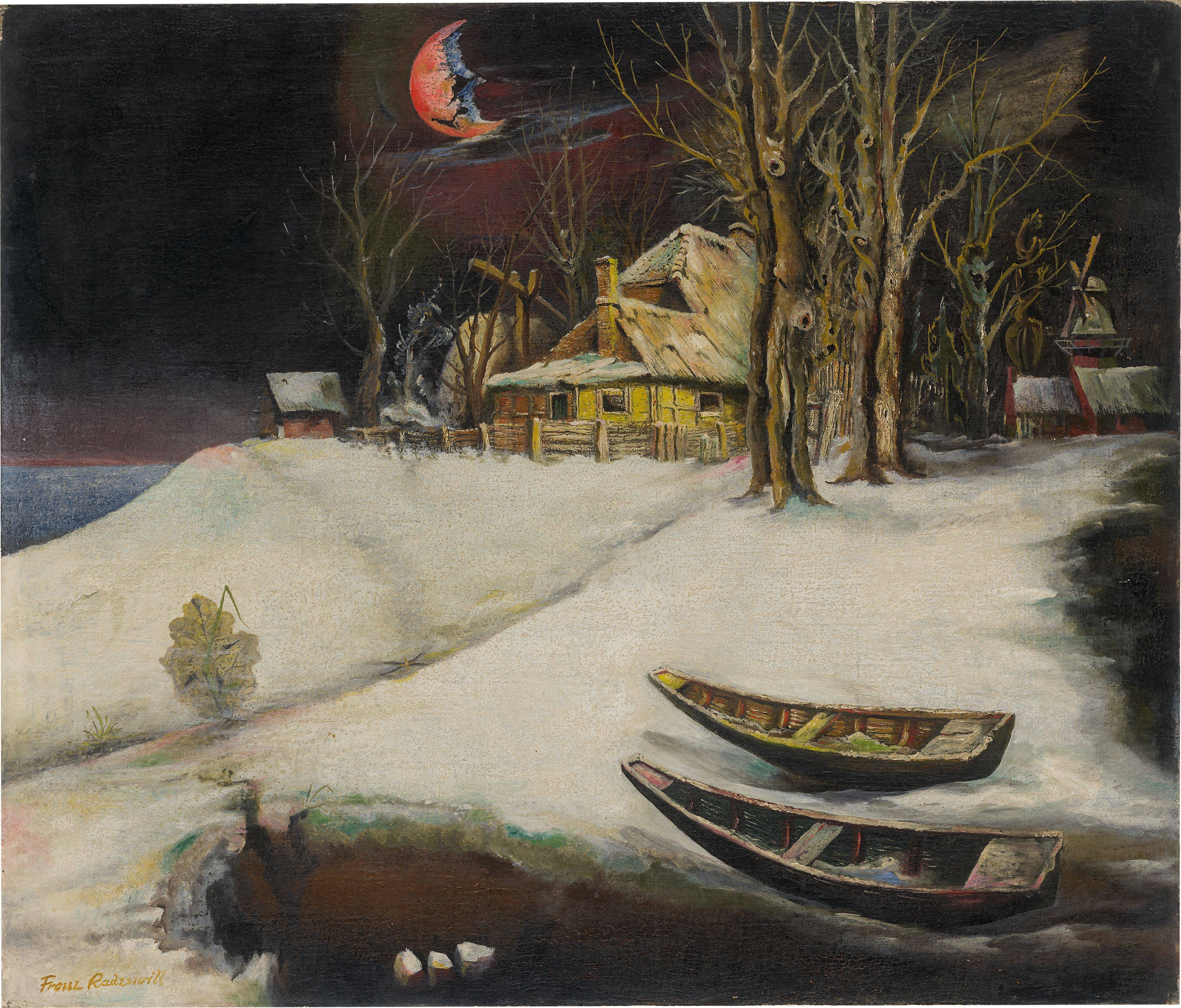 Auf diesem Bild ist das folgende Kunstwerk zu sehen: Franz Radziwill. „Landschaft / Der zerbrochene Wintermond“. 1924.