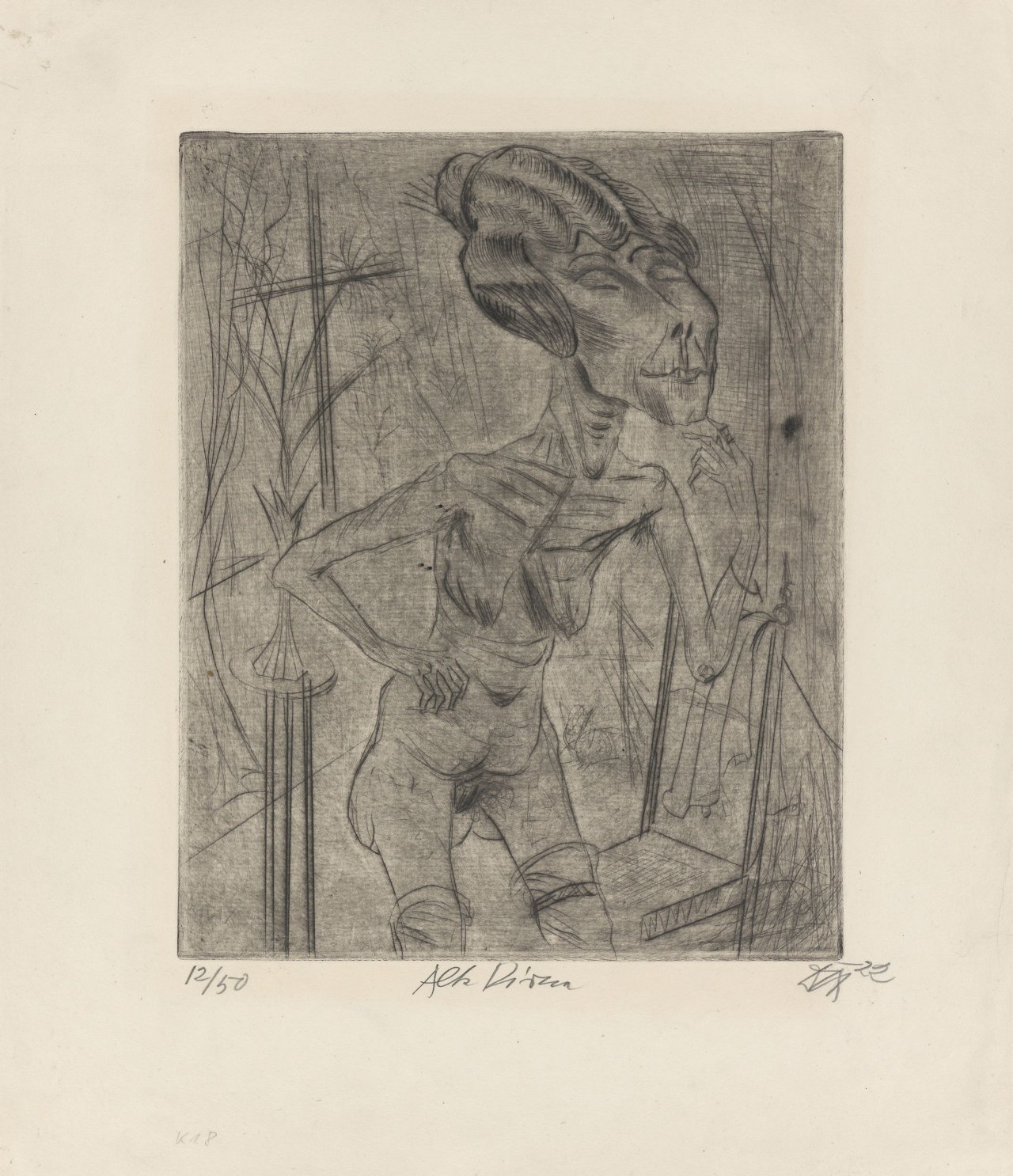 This picture shows the following artwork: Otto Dix. ”Alte Dirne”. 1922.