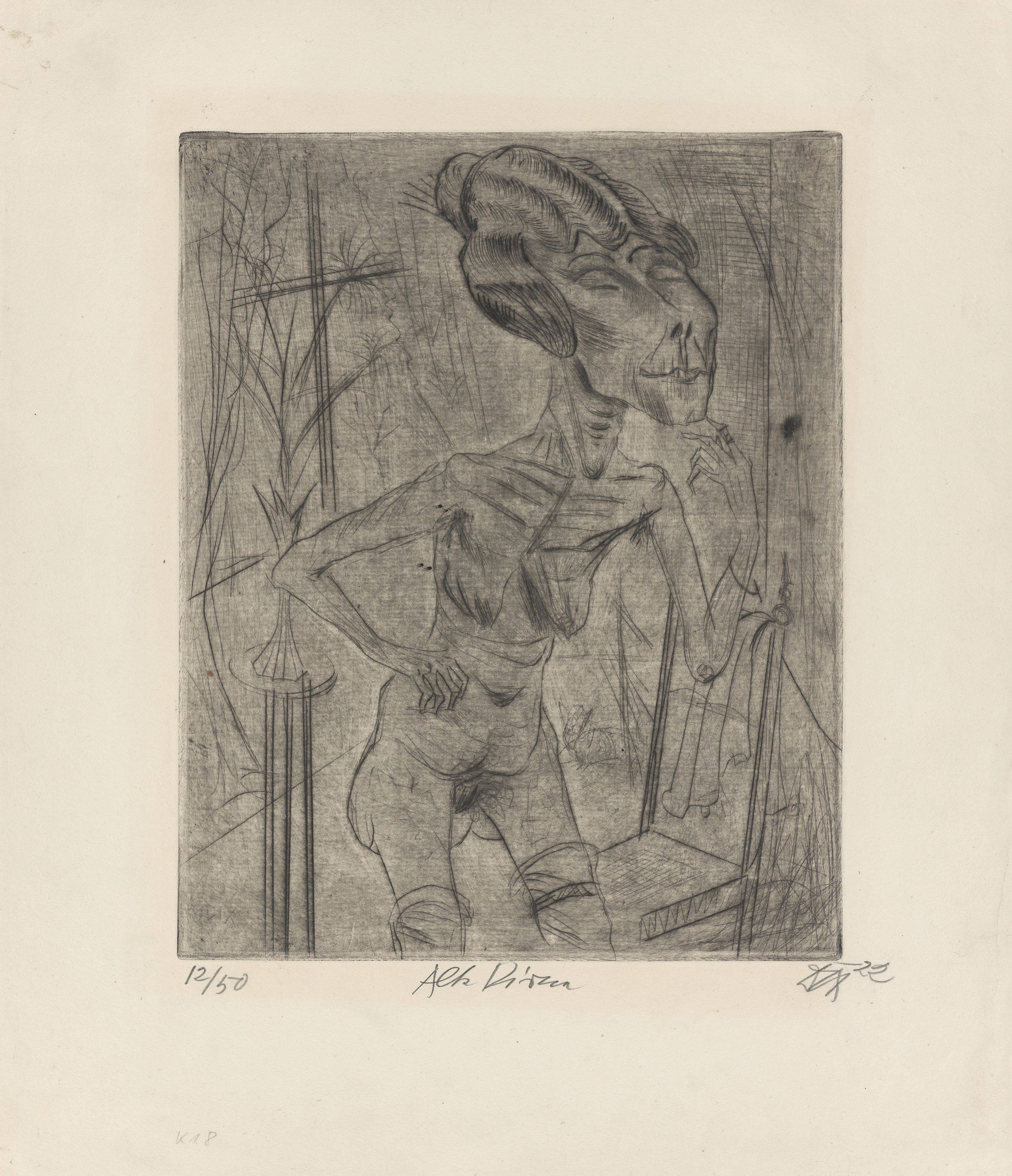 This picture shows the following artwork: Otto Dix. ”Alte Dirne”. 1922.