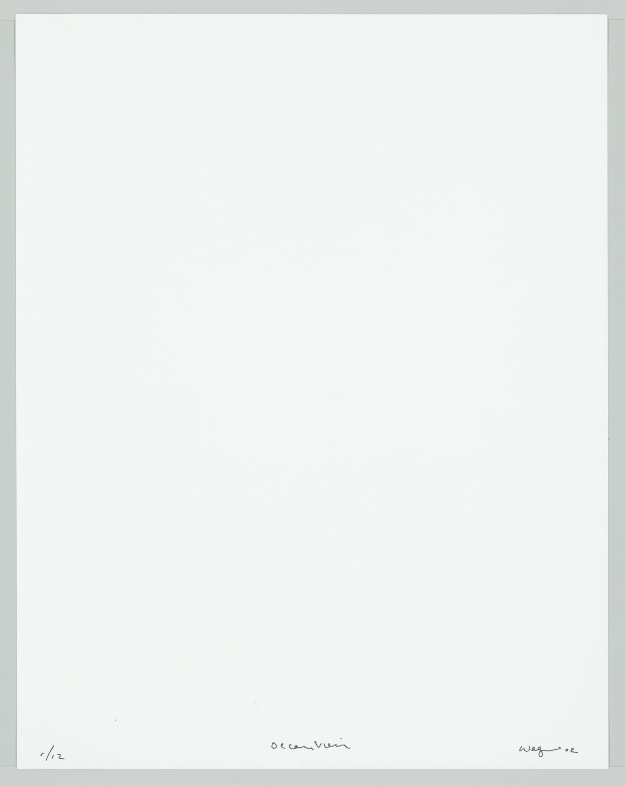 Auf diesem Bild ist das folgende Kunstwerk zu sehen: William Wegman. „Ocean View“. 2002.