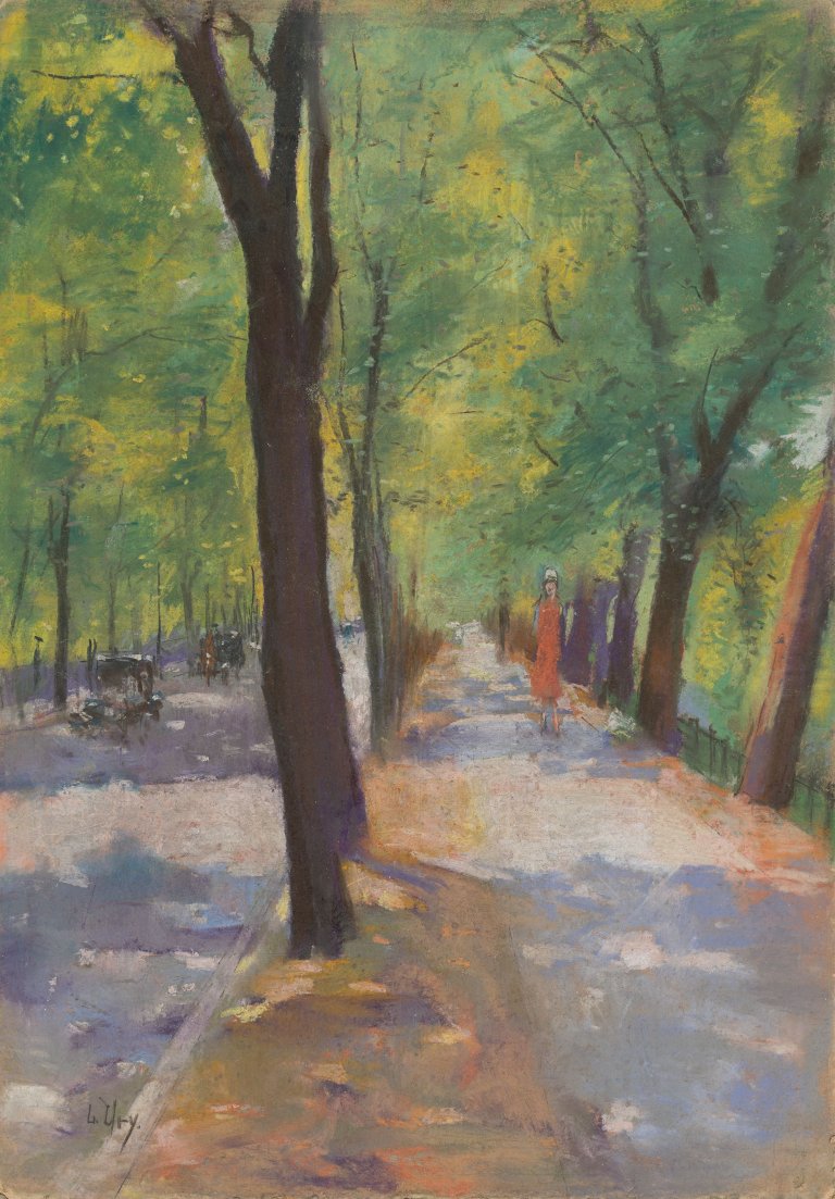 This picture shows the following artwork: Lesser Ury. ”Tiergartenallee, Berlin”. 1920/25.
