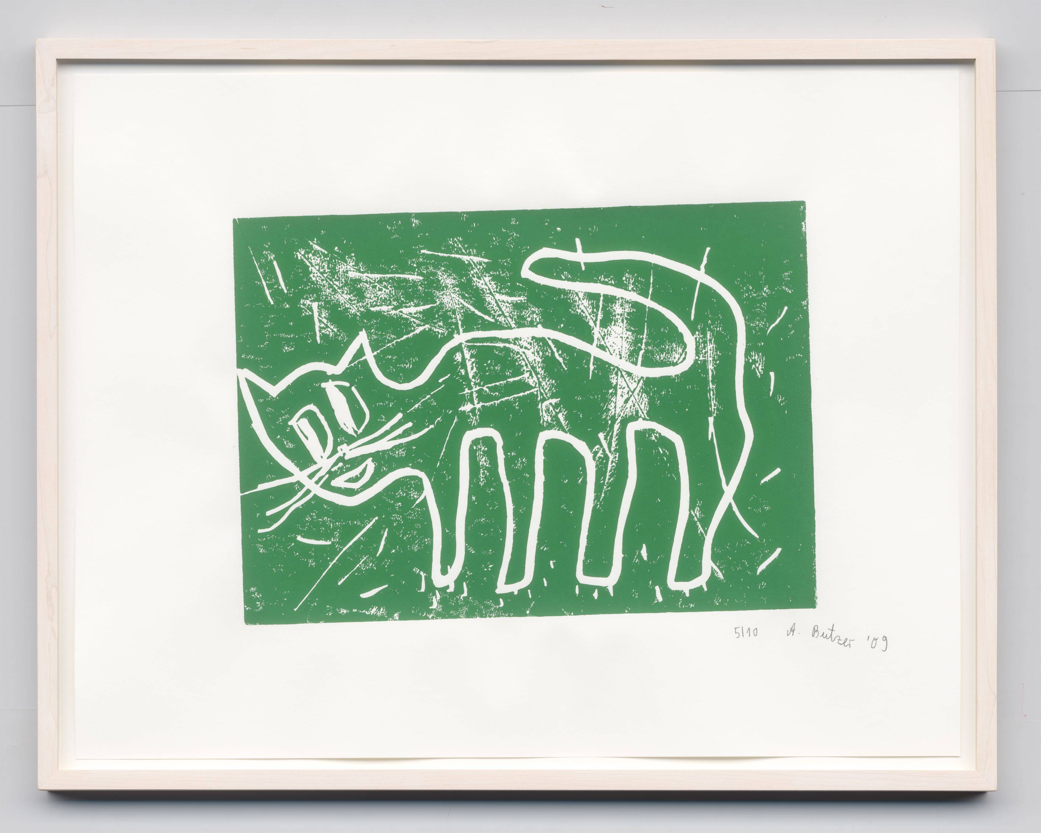This picture shows the following artwork: André Butzer. Untitled (cats). 2009.