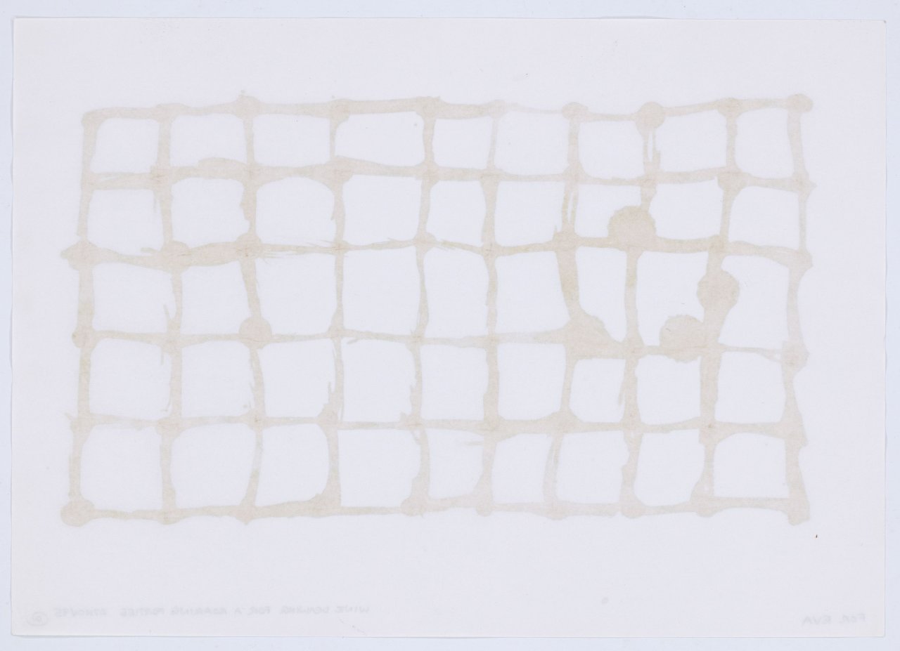 This picture shows the following artwork: Carl Andre. ”WINE DRAWING FOR A ROARING FORTIES”. 1995.