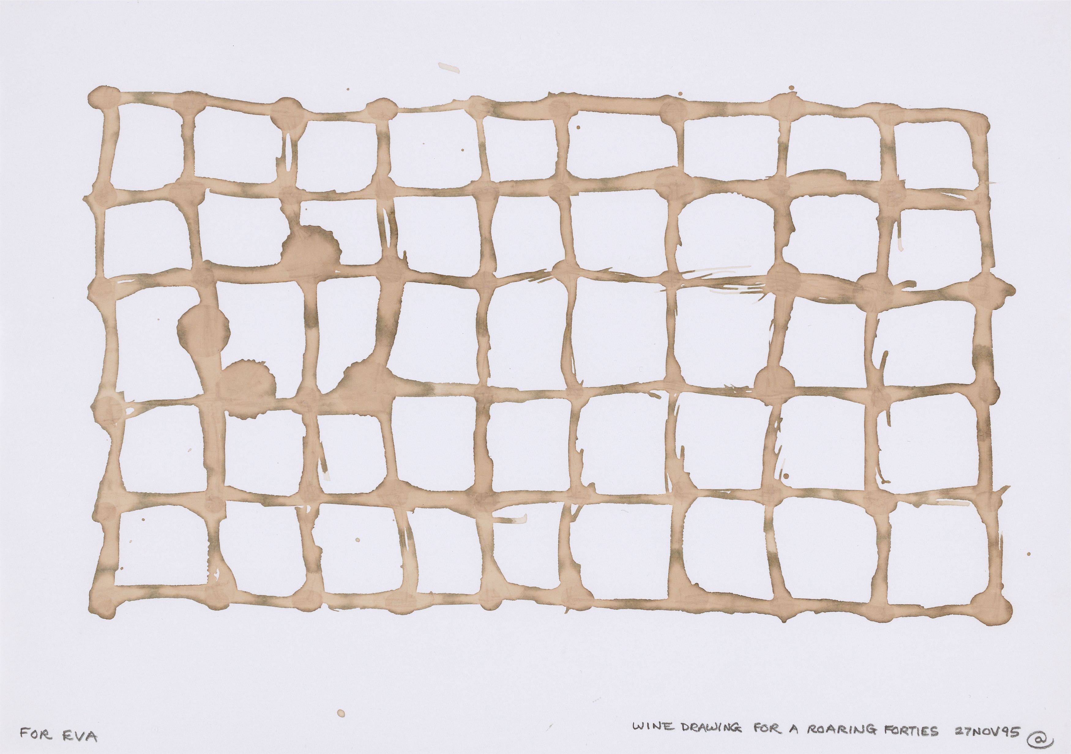 This picture shows the following artwork: Carl Andre. ”WINE DRAWING FOR A ROARING FORTIES”. 1995.