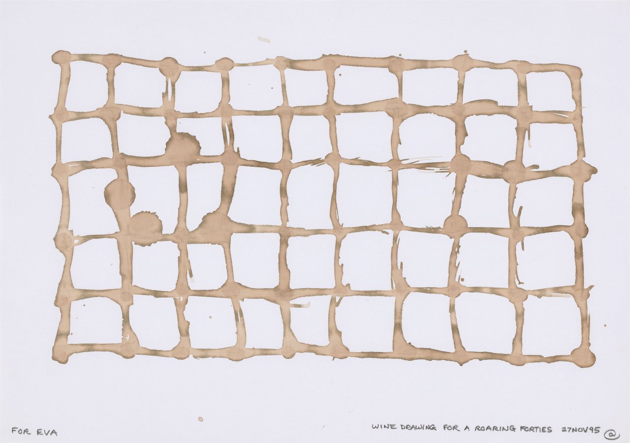 This picture shows the following artwork: Carl Andre. ”WINE DRAWING FOR A ROARING FORTIES”. 1995.