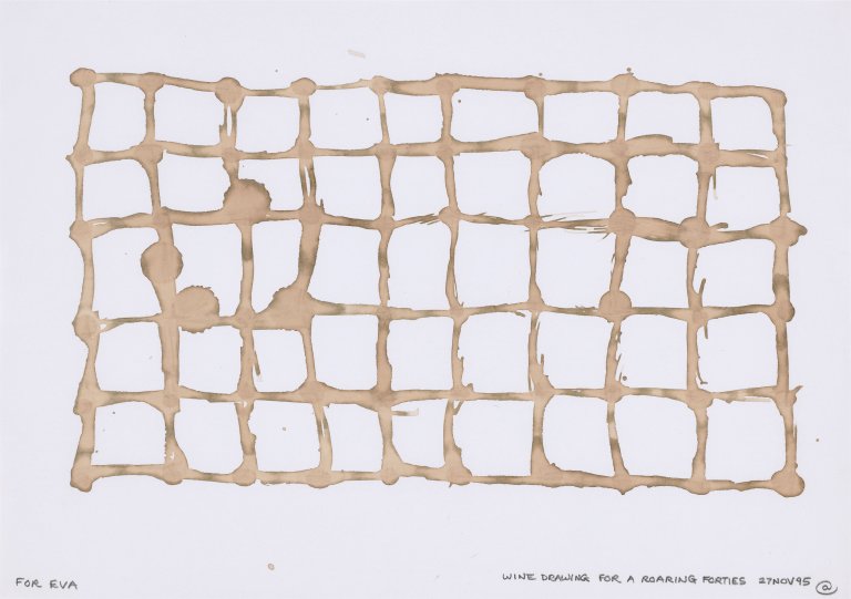 This picture shows the following artwork: Carl Andre. ”WINE DRAWING FOR A ROARING FORTIES”. 1995.