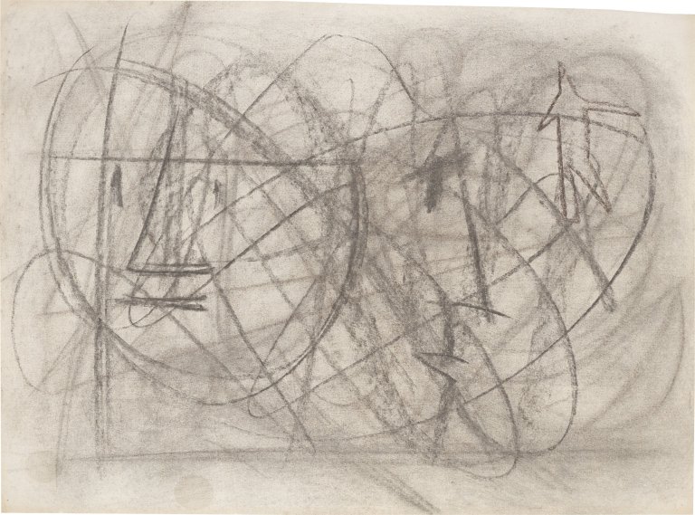 This picture shows the following artwork: Hermann Glöckner. ”Zur Familie”. 1959.