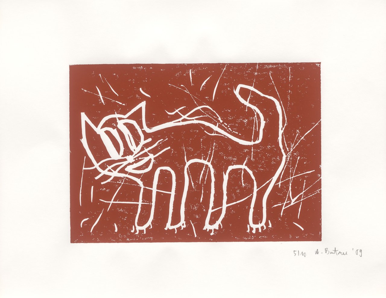 This picture shows the following artwork: André Butzer. Untitled (cats). 2009.
