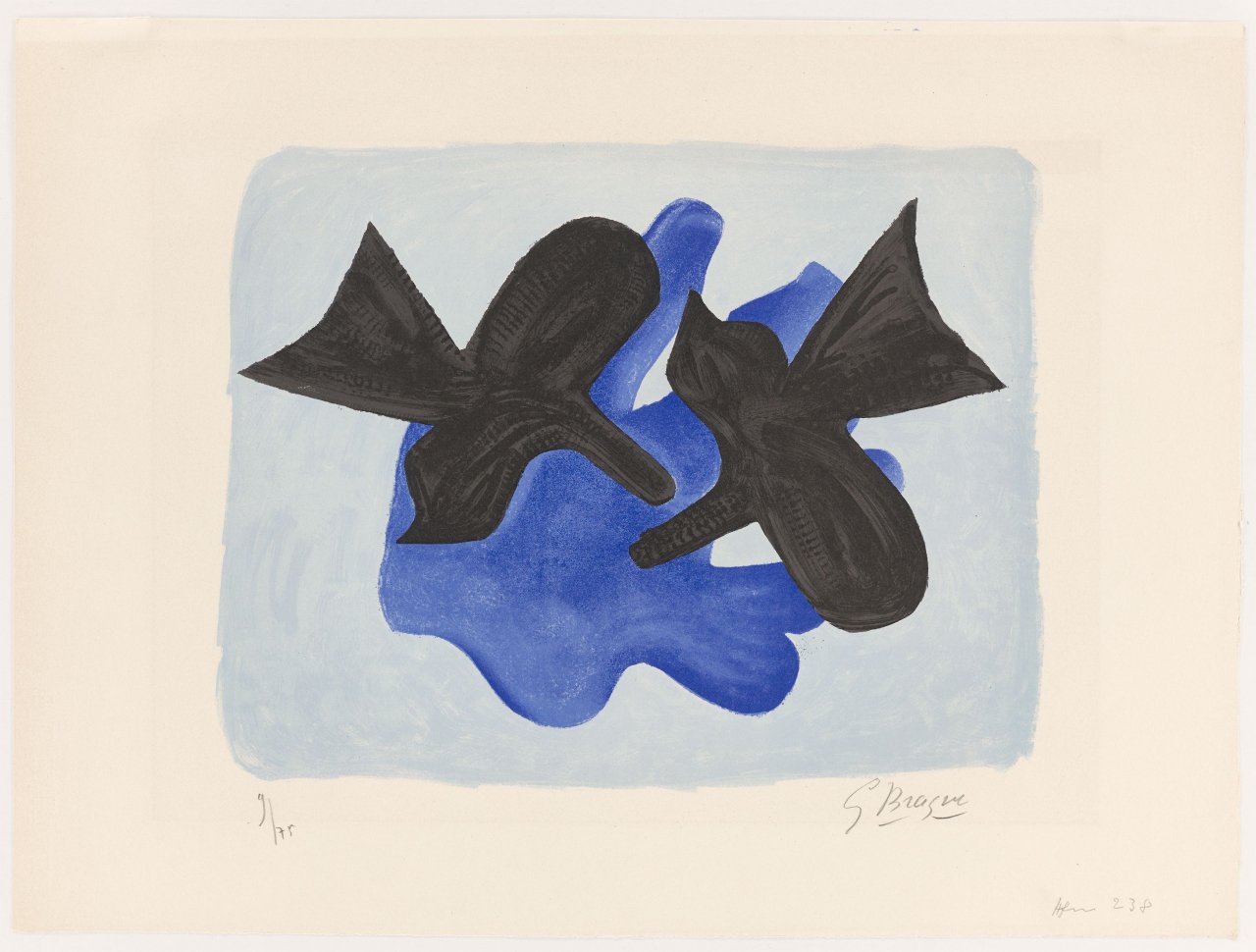 This picture shows the following artwork: Georges Braque. ”Oiseaux”. 1963.