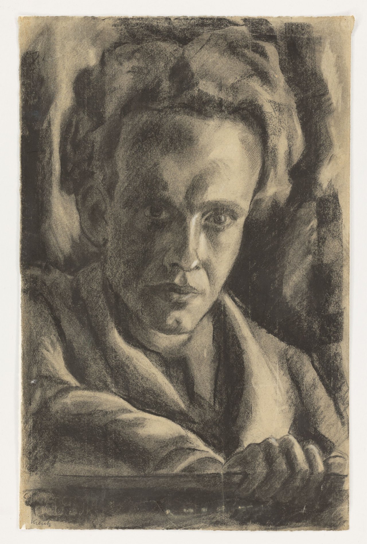 This picture shows the following artwork: Heinz Kreutz. Self-portrait. 1945/46.