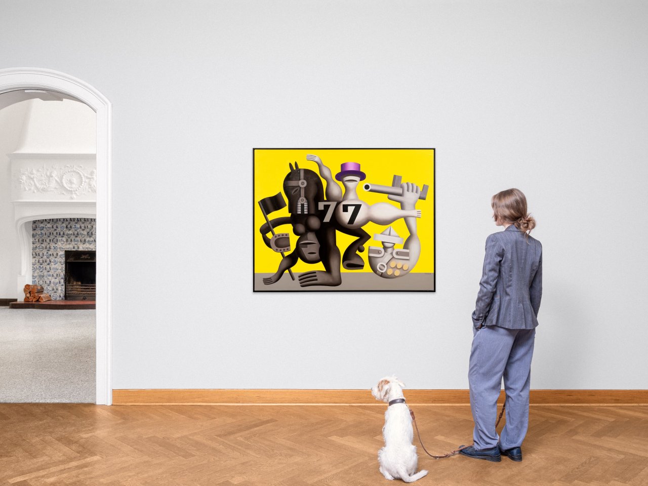 This picture shows the following artwork: Hans Ticha. ”Polit-Zirkus”. 1982.