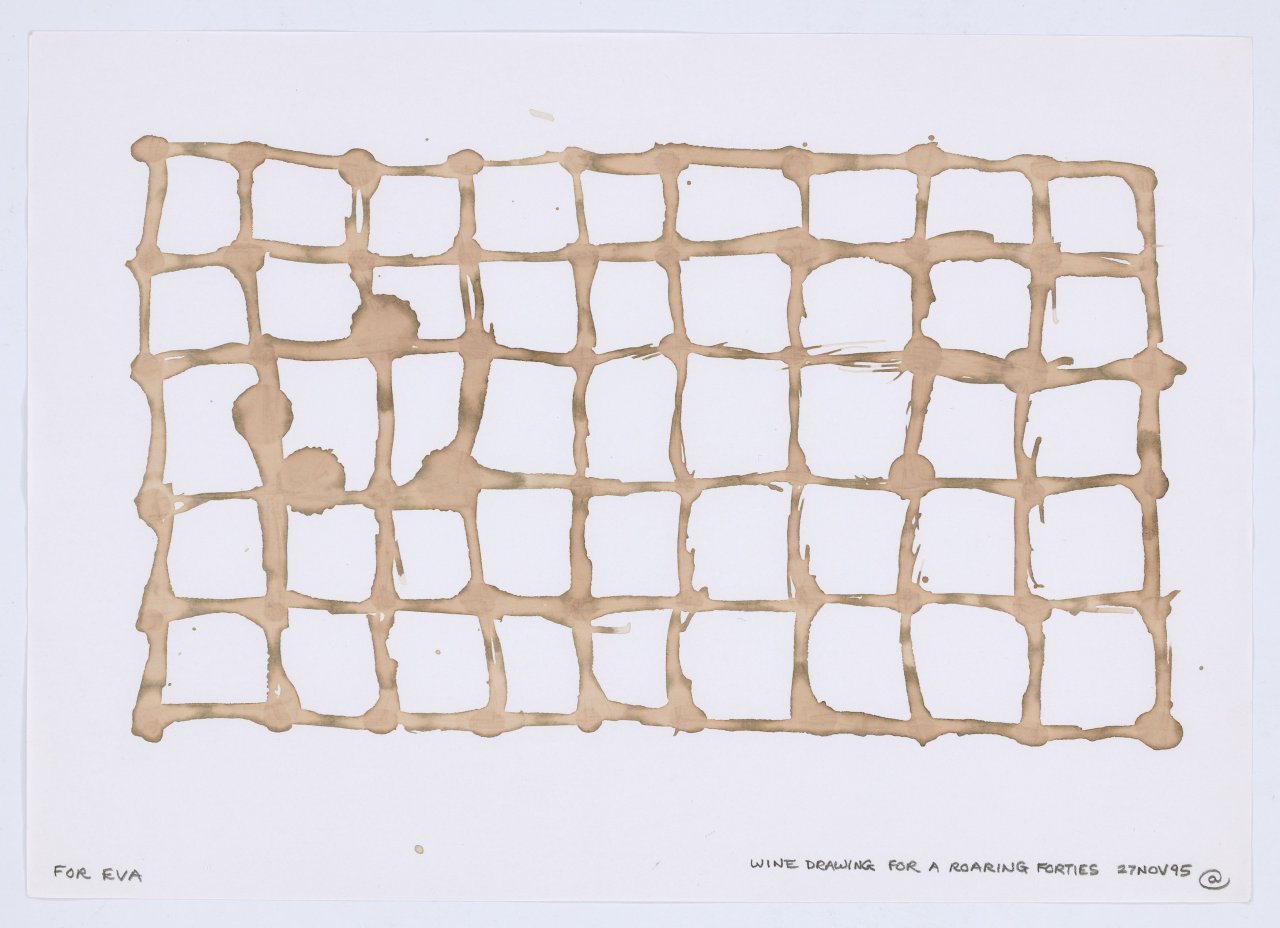 This picture shows the following artwork: Carl Andre. ”WINE DRAWING FOR A ROARING FORTIES”. 1995.