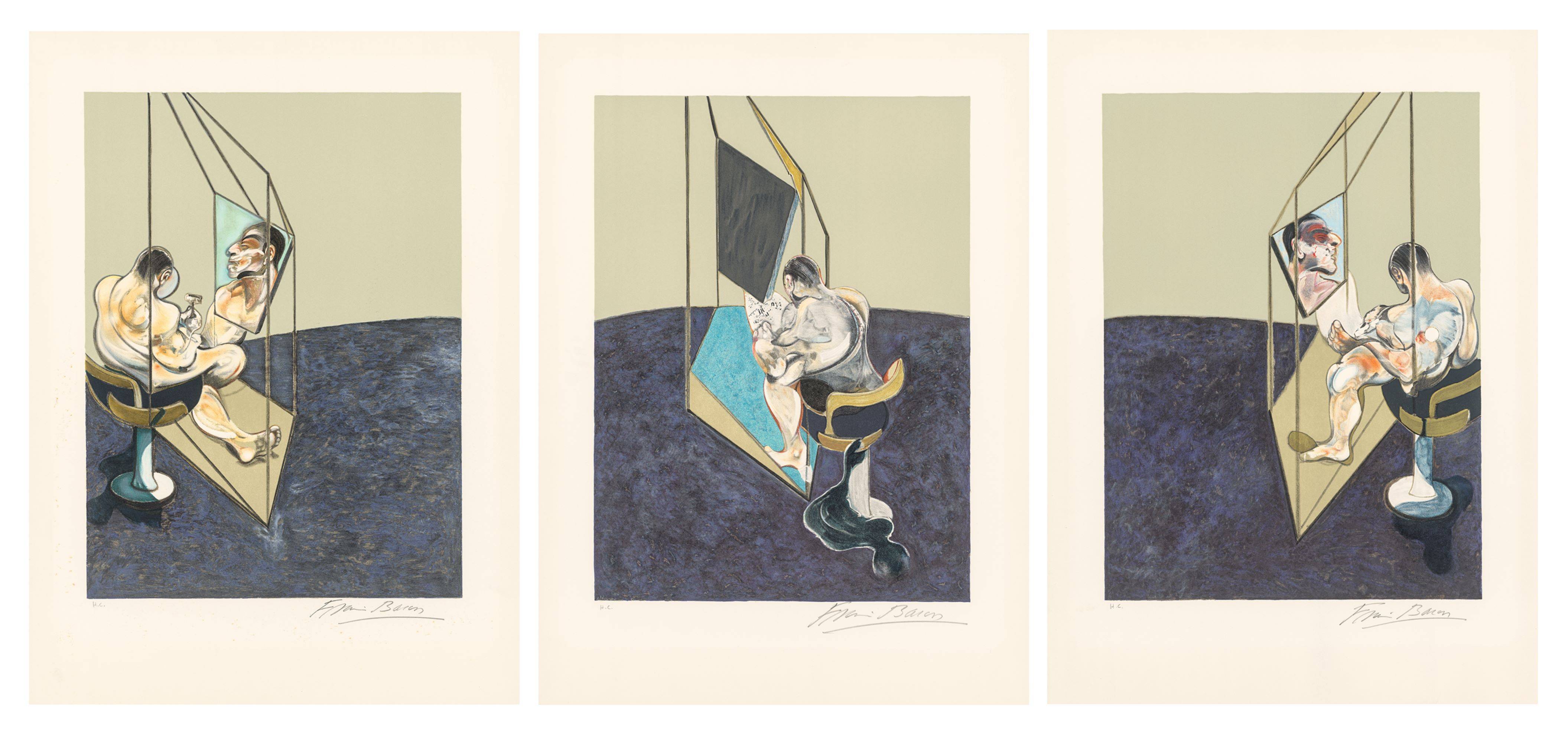 Auf diesem Bild ist das folgende Kunstwerk zu sehen: Francis Bacon. „Three studies of the male back“. 1987.