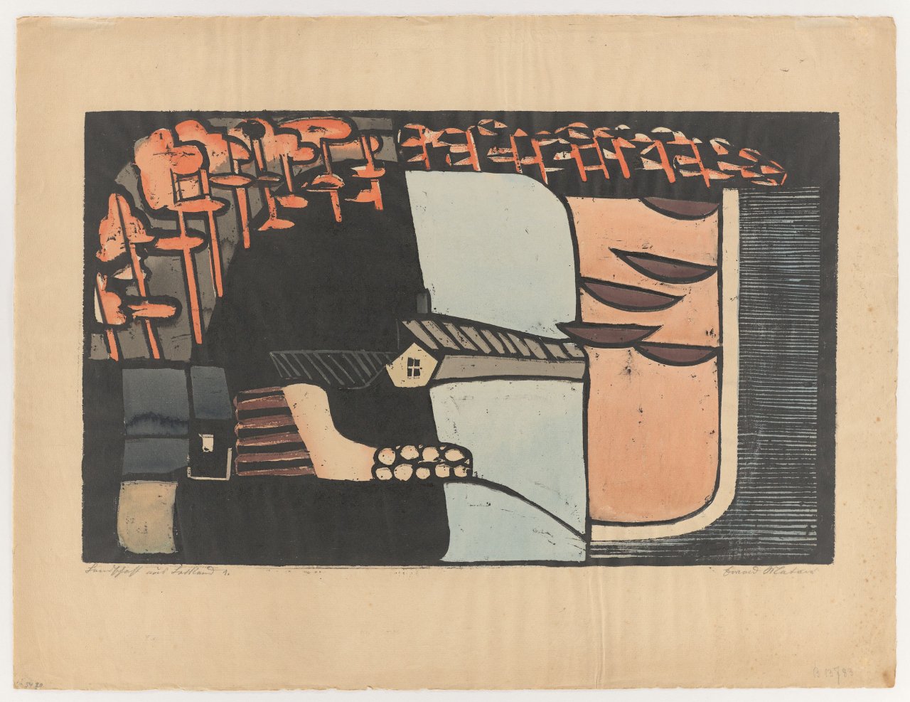 Auf diesem Bild ist das folgende Kunstwerk zu sehen: Ewald Mataré. „Landschaft aus Lettland 1“. 1927.
