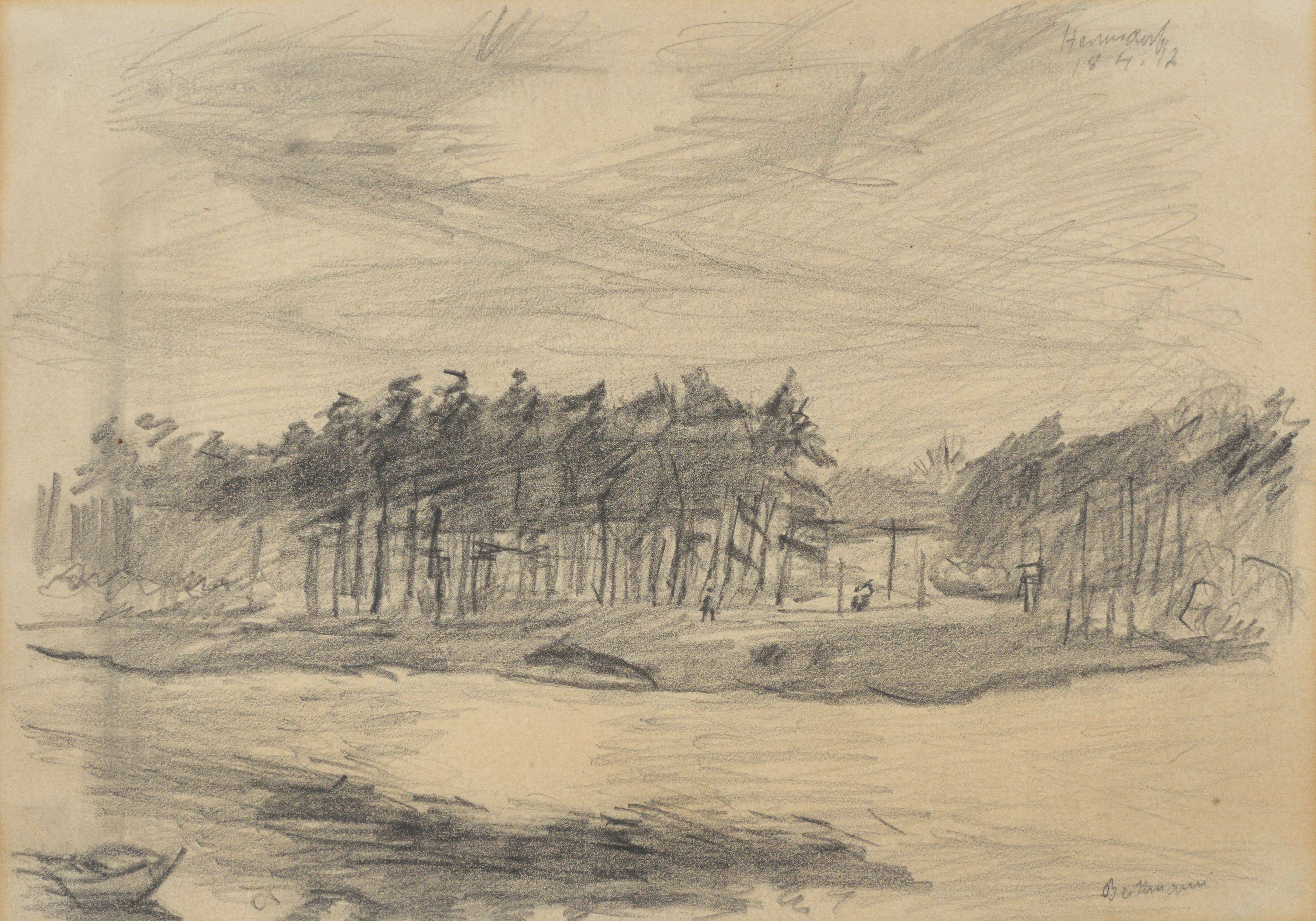 This picture shows the following artwork: Max Beckmann. ”Bewaldetes Seeufer bei Hermsdorf”. 1912.