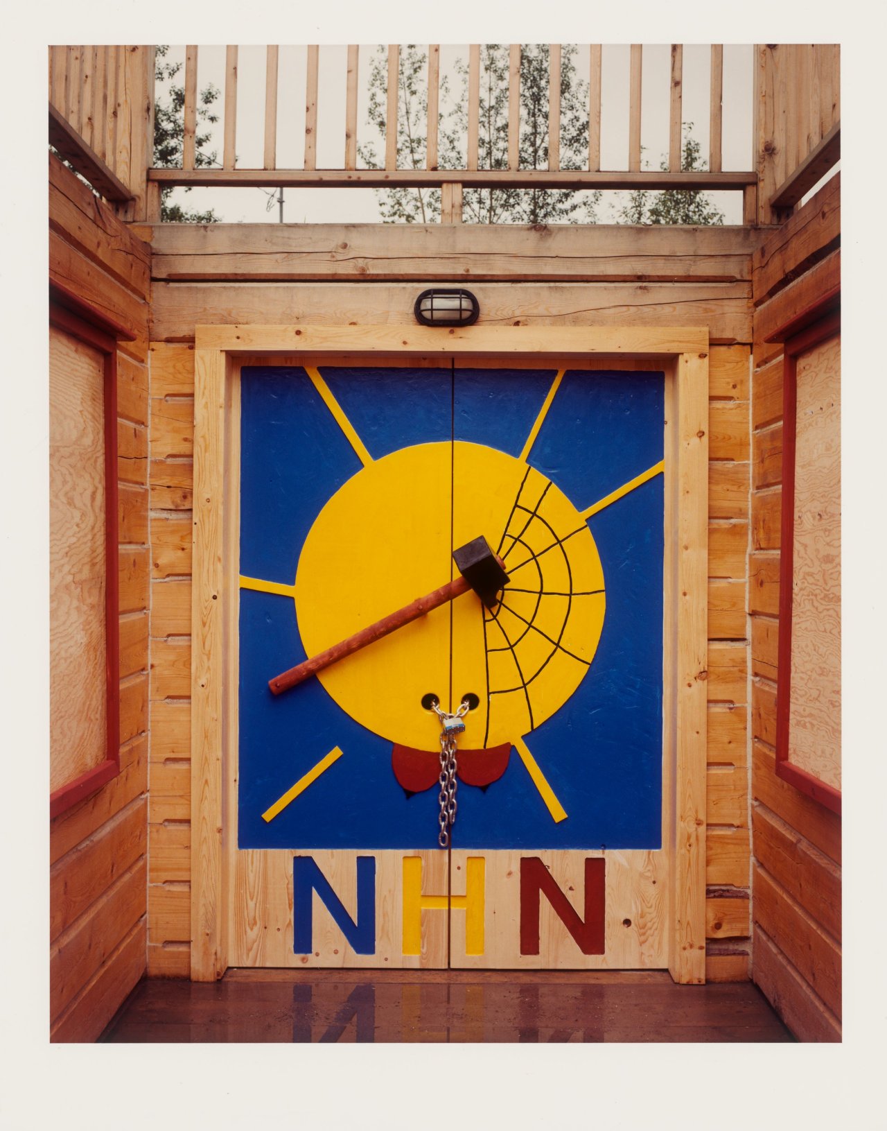This picture shows the following artwork: Albrecht Fuchs. M.K. 9 Fotografien. Martin Kippenberger in Dawson City, August 1995.