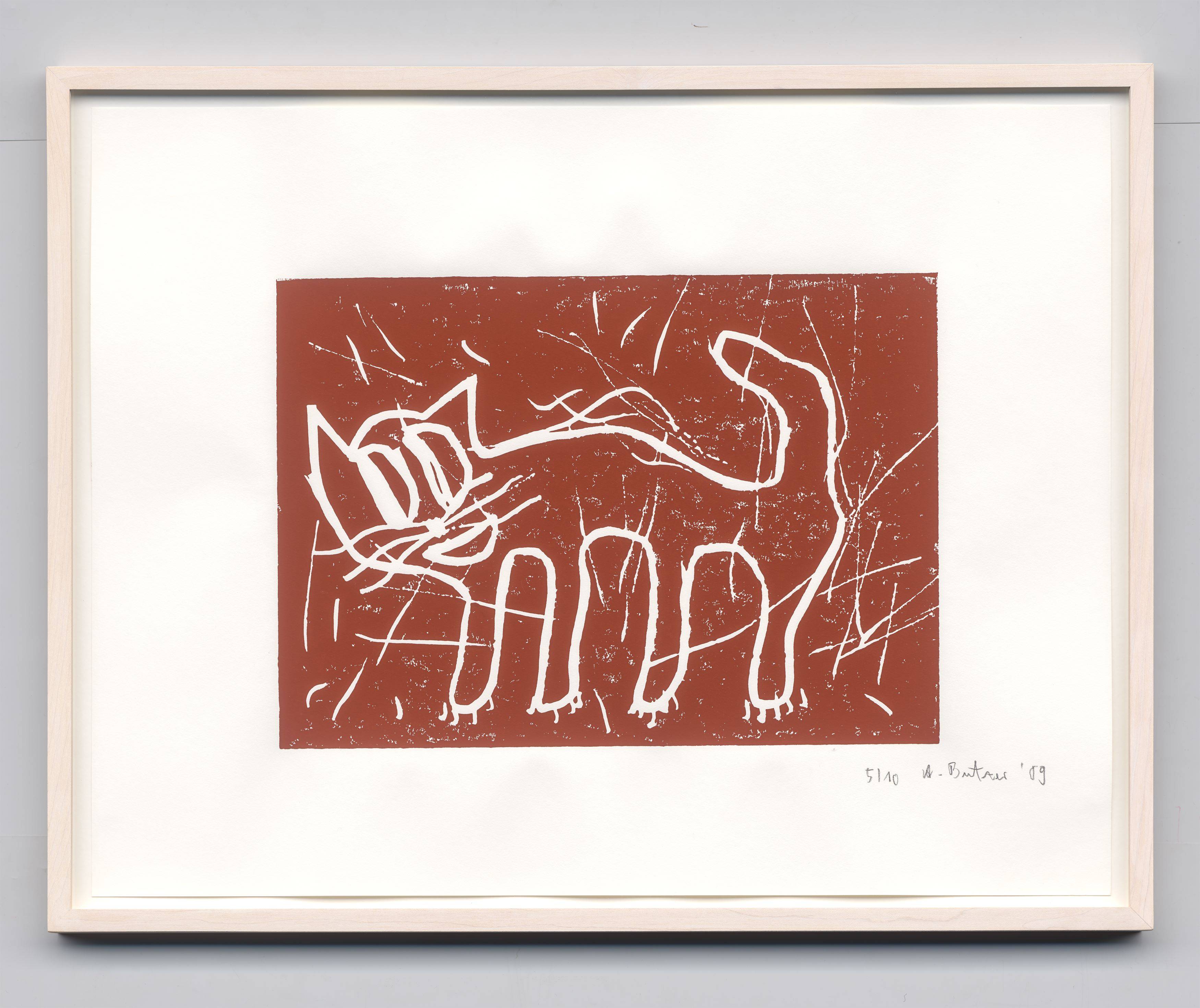 This picture shows the following artwork: André Butzer. Untitled (cats). 2009.