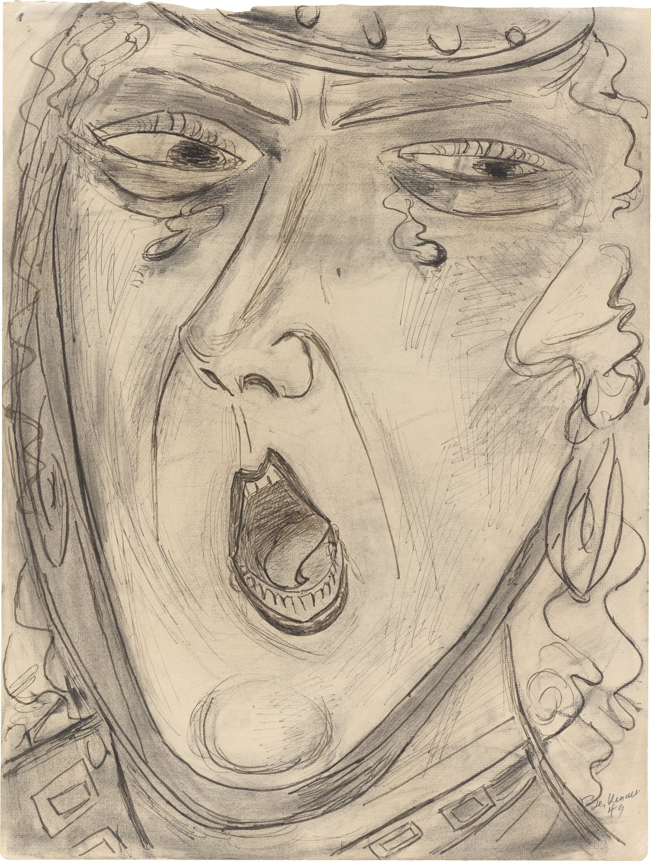This picture shows the following artwork: Max Beckmann. ”Schreiende Kriemhild”. 1949.