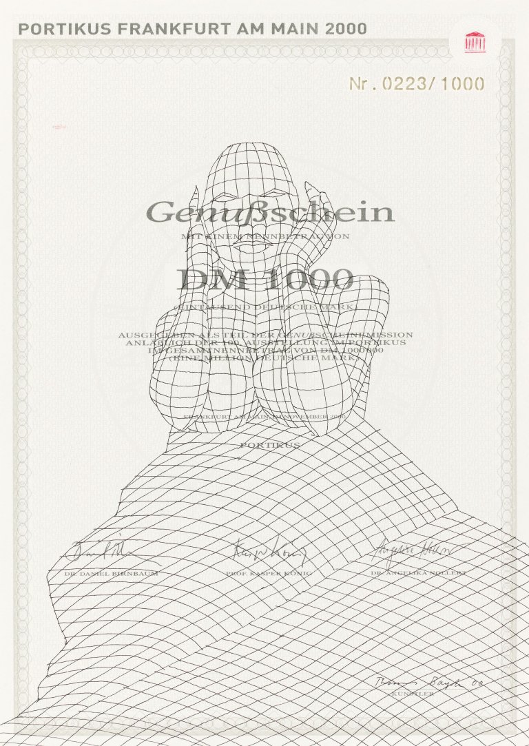 Auf diesem Bild ist das folgende Kunstwerk zu sehen: Thomas Bayrle. „Genußschein“. 2000.