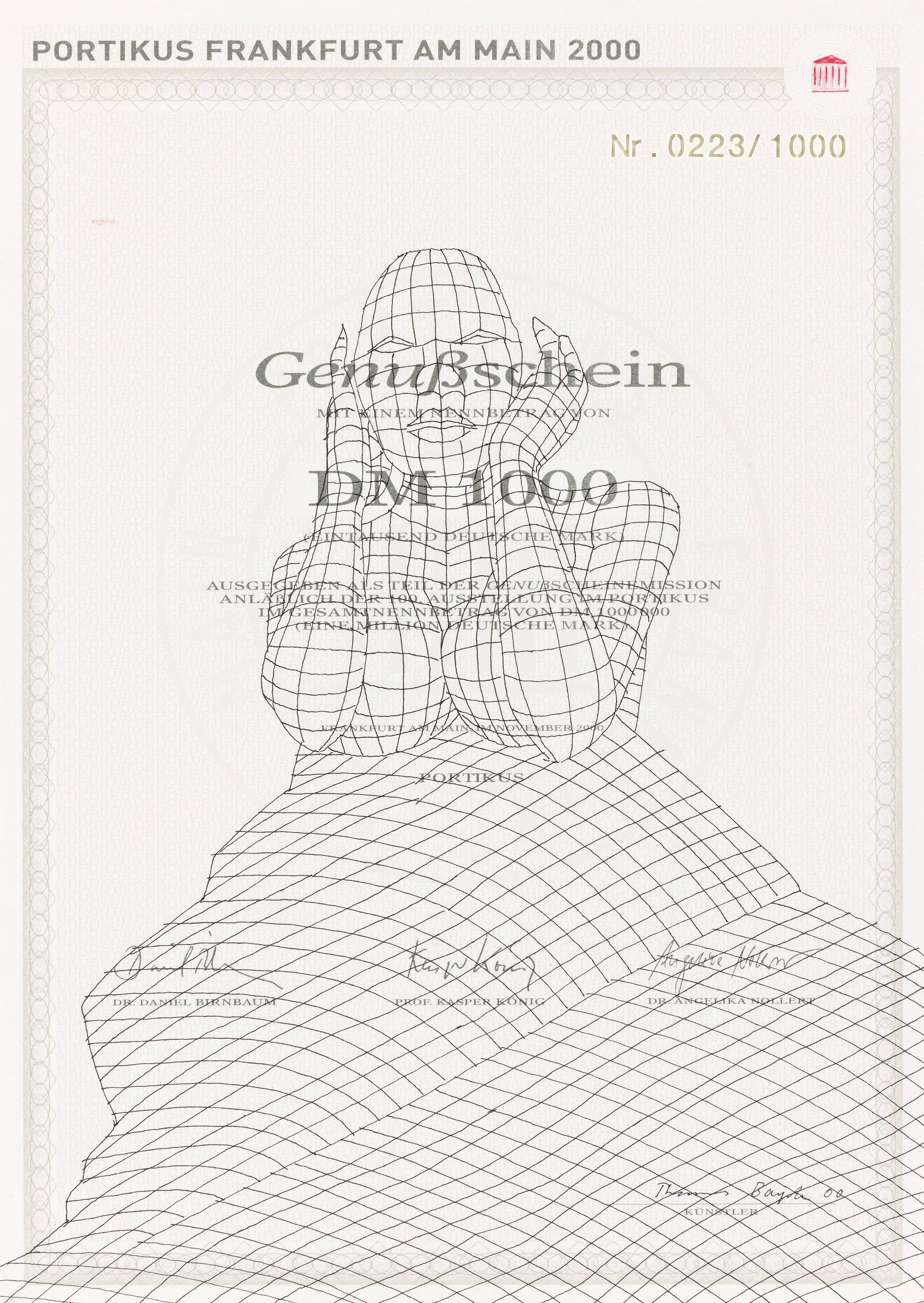 Auf diesem Bild ist das folgende Kunstwerk zu sehen: Thomas Bayrle. „Genußschein“. 2000.