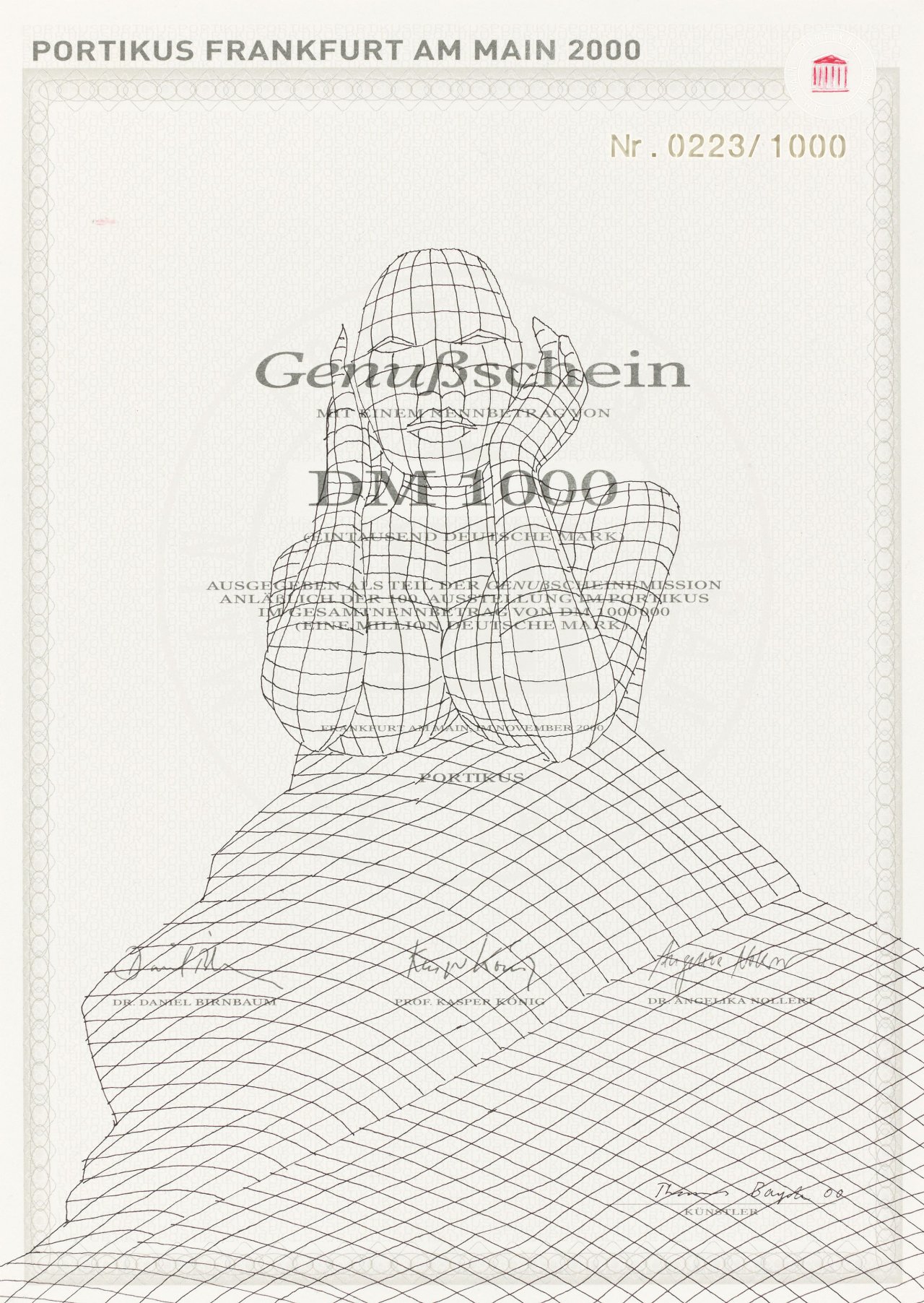 Auf diesem Bild ist das folgende Kunstwerk zu sehen: Thomas Bayrle. „Genußschein“. 2000.