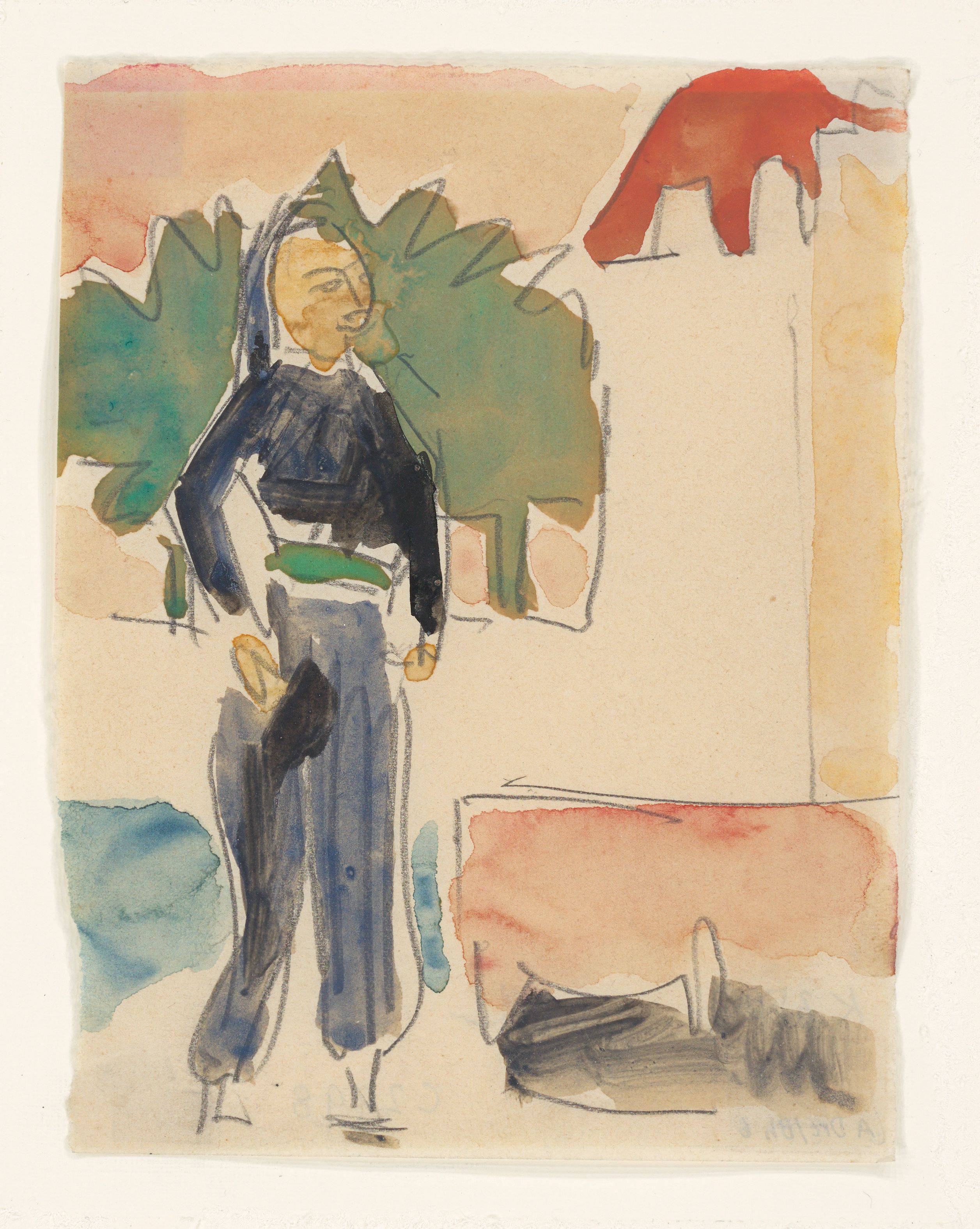 This picture shows the following artwork: Ernst Ludwig Kirchner. Woman in the garden. Circa 1908.