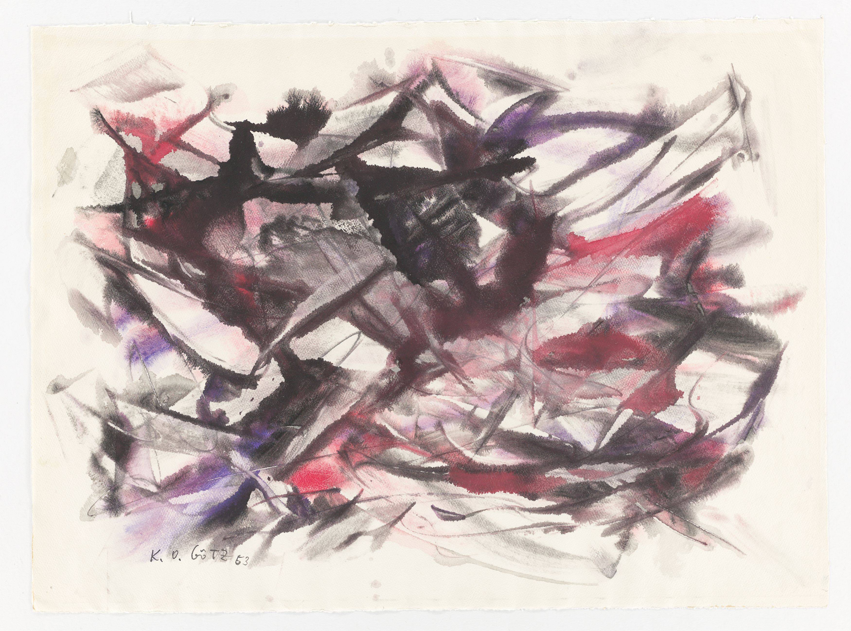 This picture shows the following artwork: Karl Otto Götz. Untitled. 1953.