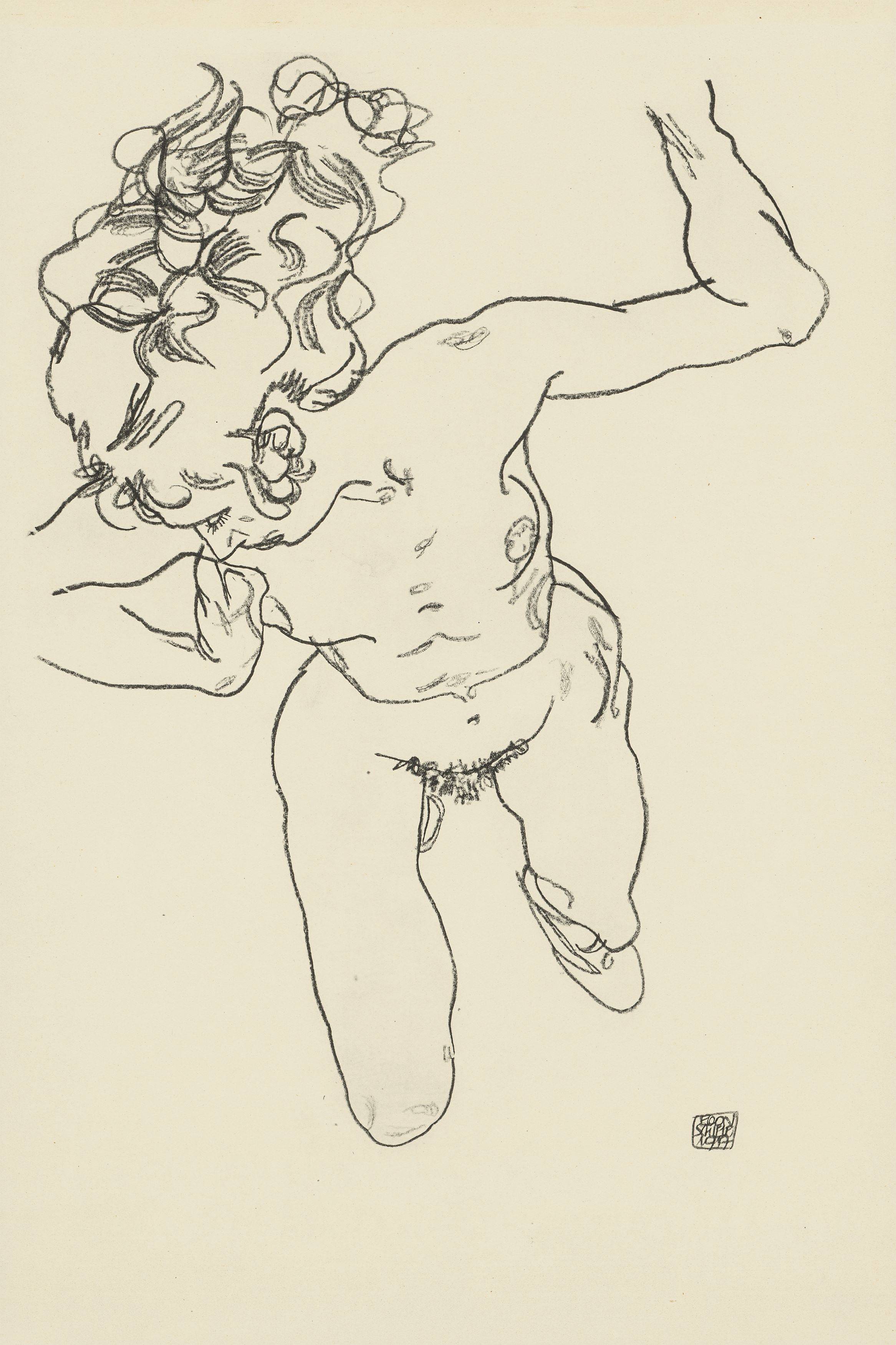 Auf diesem Bild ist das folgende Kunstwerk zu sehen: Egon Schiele. Handzeichnungen. 1910-18/20.