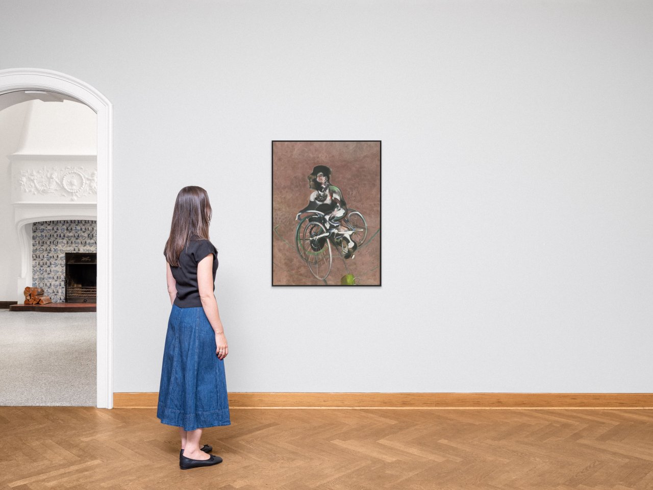 Auf diesem Bild ist das folgende Kunstwerk zu sehen: Francis Bacon. „Portrait of George Dyer Riding a Bicycle 1966“ (Small). 1966/2015.