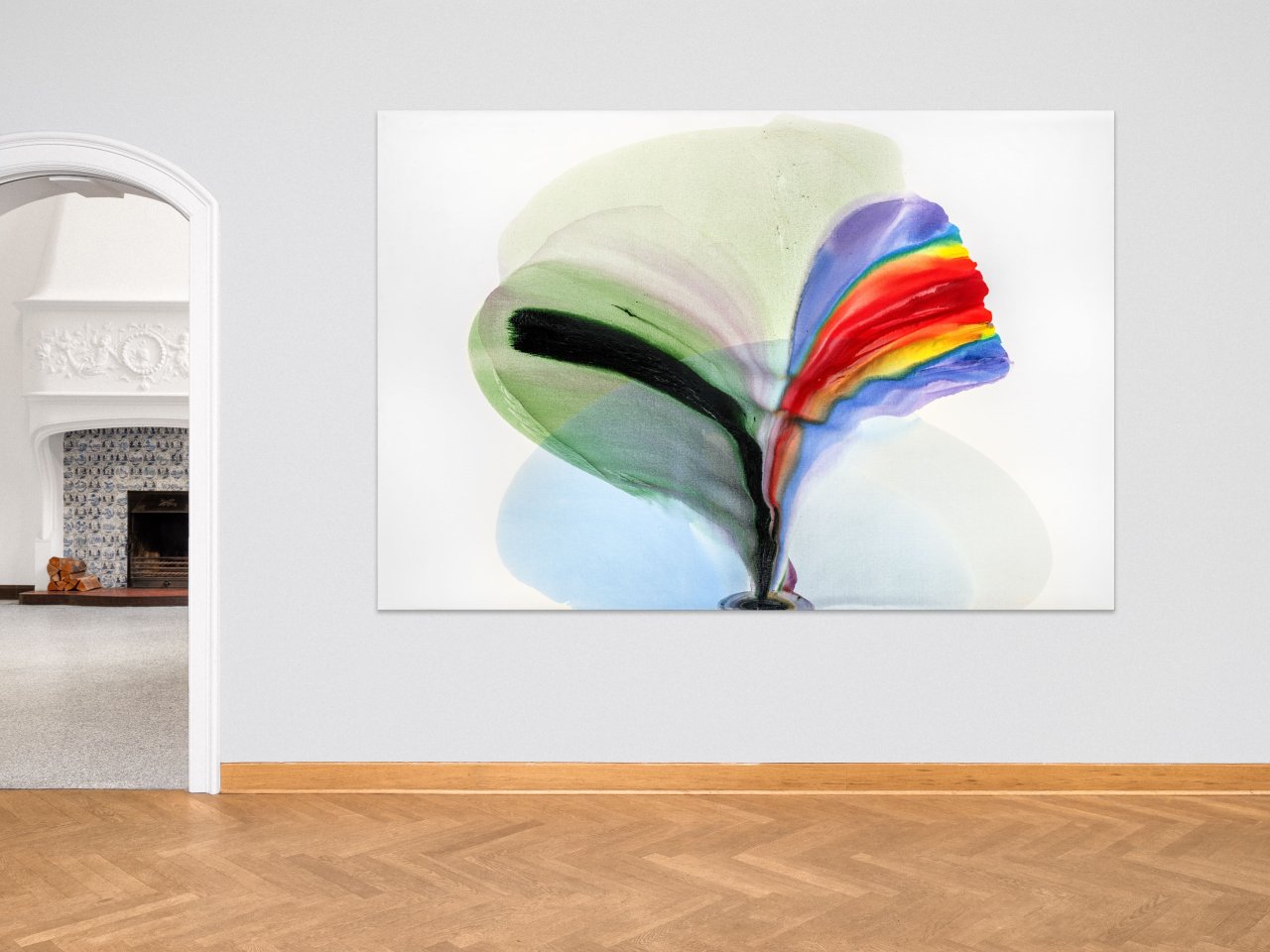 This picture shows the following artwork: Paul Jenkins. Pool of Oil. 1977.