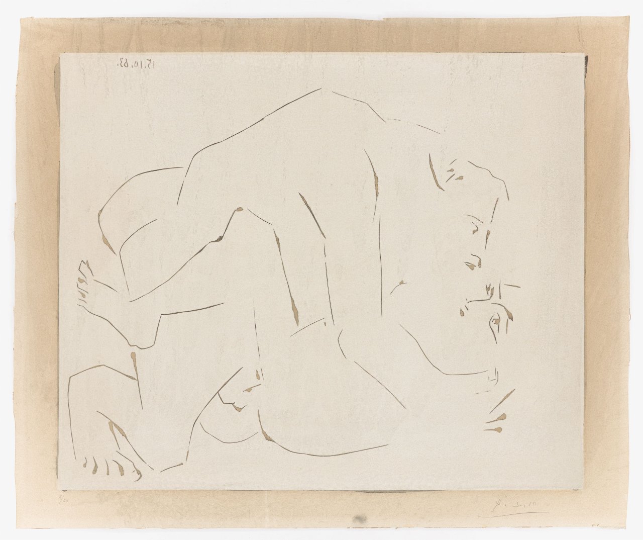 Auf diesem Bild ist das folgende Kunstwerk zu sehen: Pablo Picasso. „Entreinte. II“. 1963.