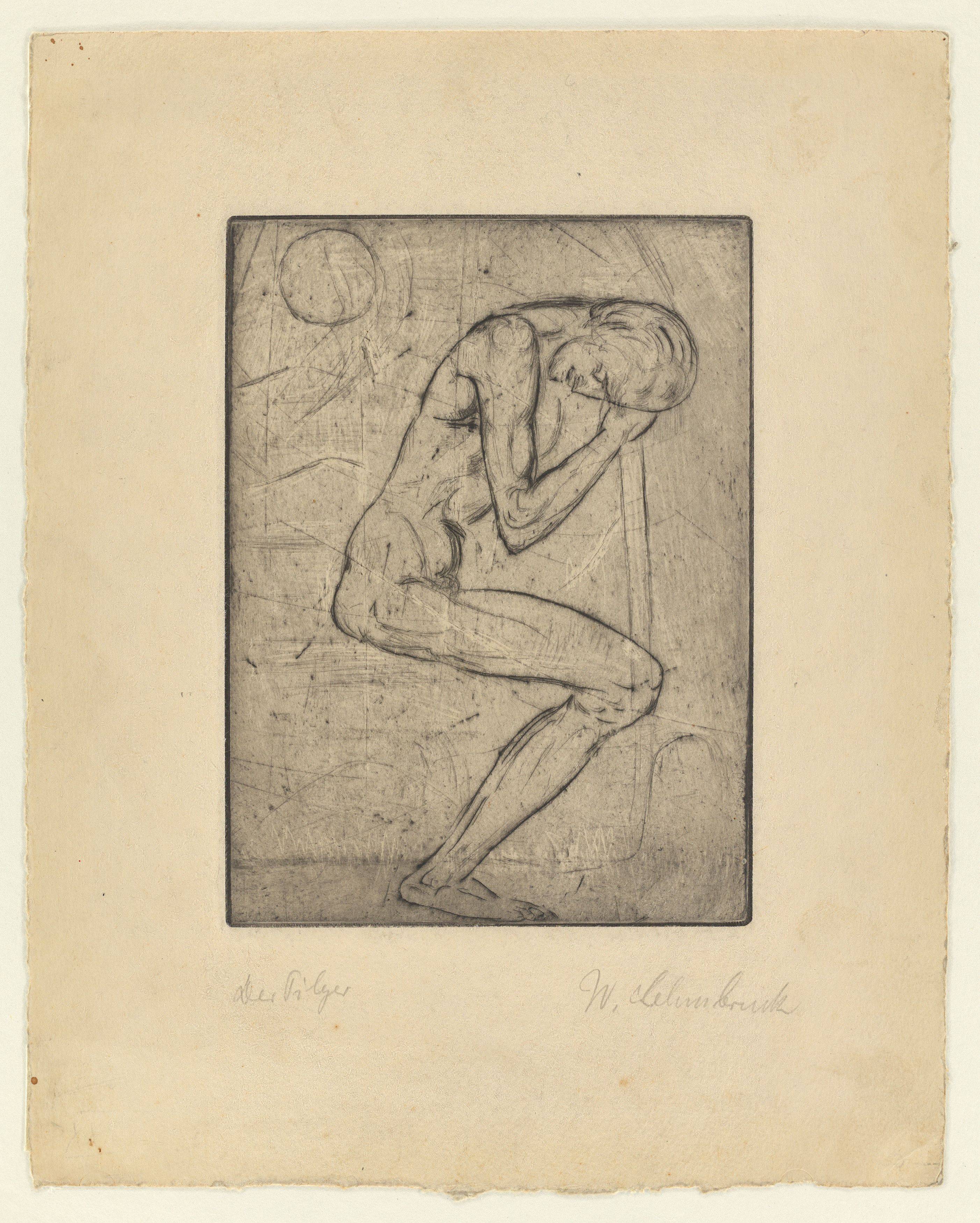 This picture shows the following artwork: Wilhelm Lehmbruck. ”Der Pilger”. 1912.