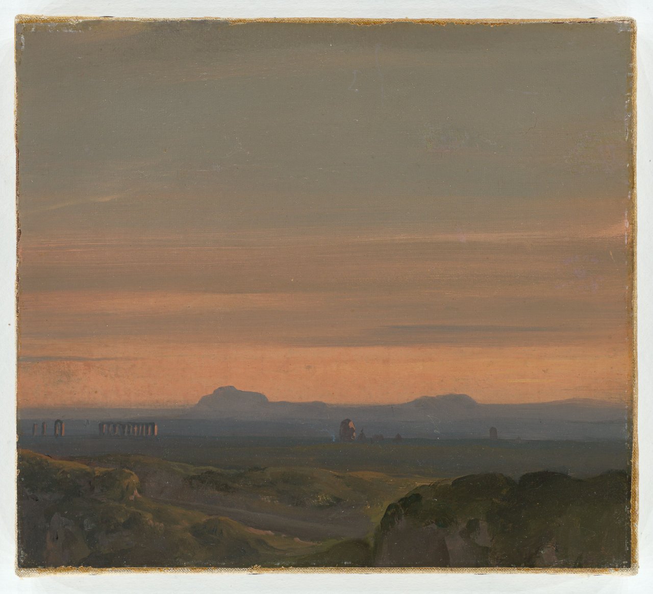 Auf diesem Bild ist das folgende Kunstwerk zu sehen: Carl Rottmann. „Thermen in der Campagna“. Wohl 1826/27.