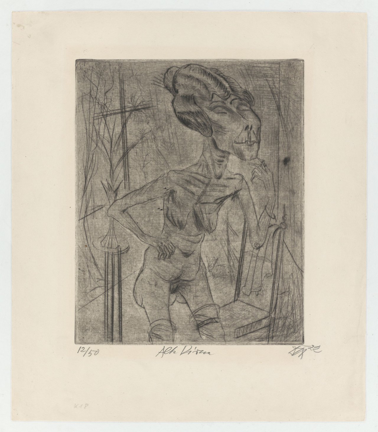 This picture shows the following artwork: Otto Dix. ”Alte Dirne”. 1922.