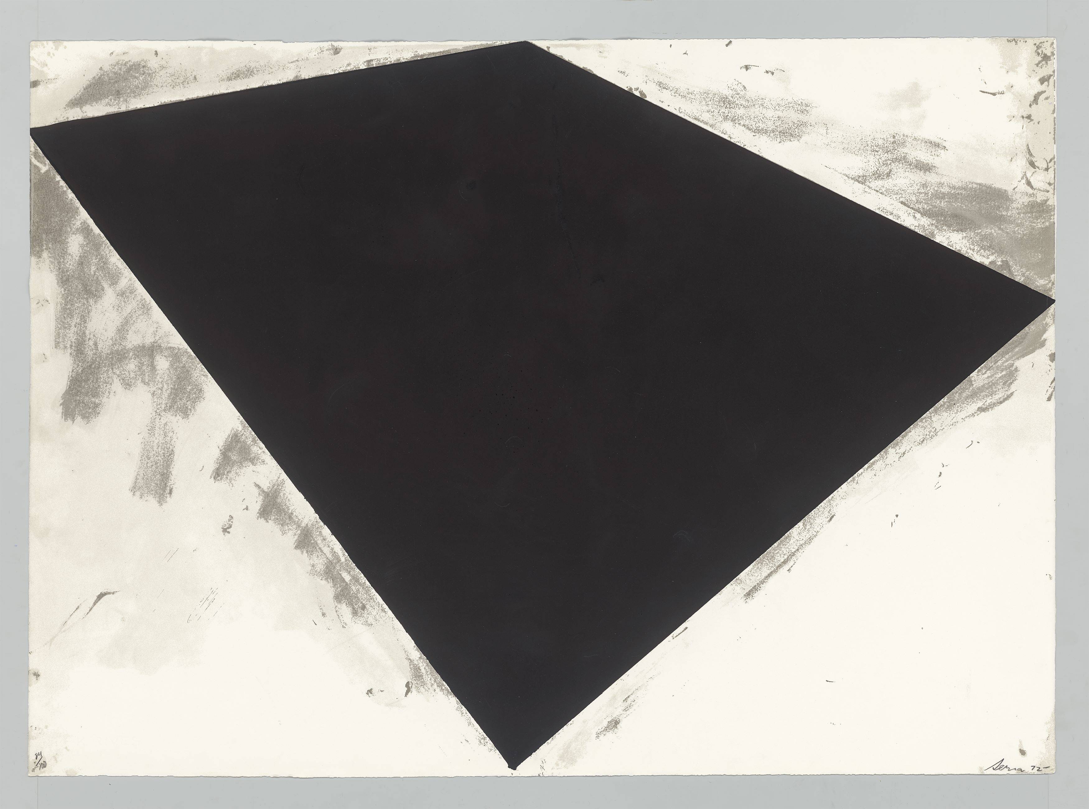 Auf diesem Bild ist das folgende Kunstwerk zu sehen: Richard Serra. „Untitled (or Philip Glass Poster)“. 1972.