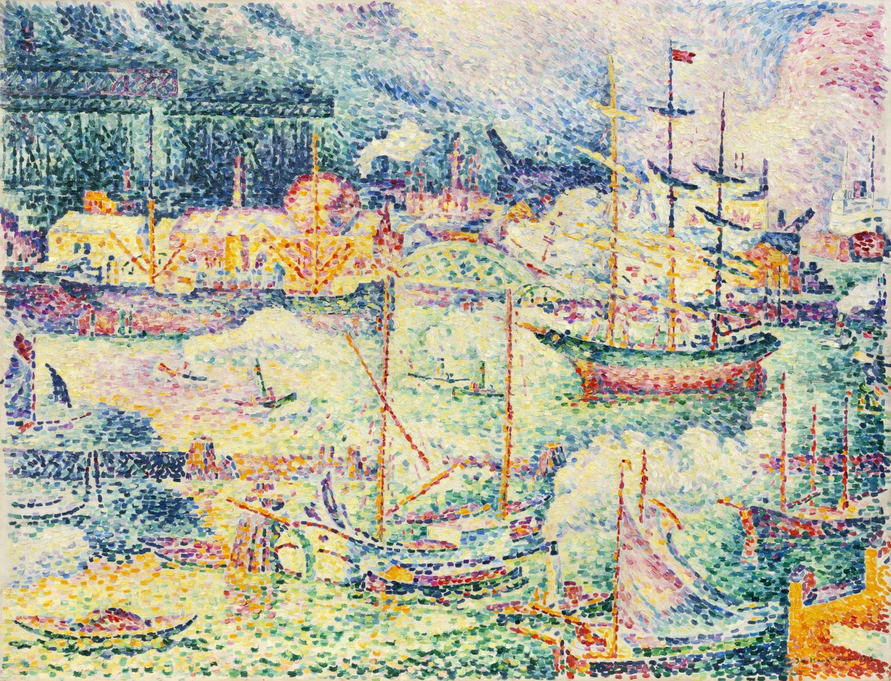 Auf diesem Bild ist das folgende Kunstwerk zu sehen: Ivo Hauptmann. „Hafen“ (Hamburg). 1912.