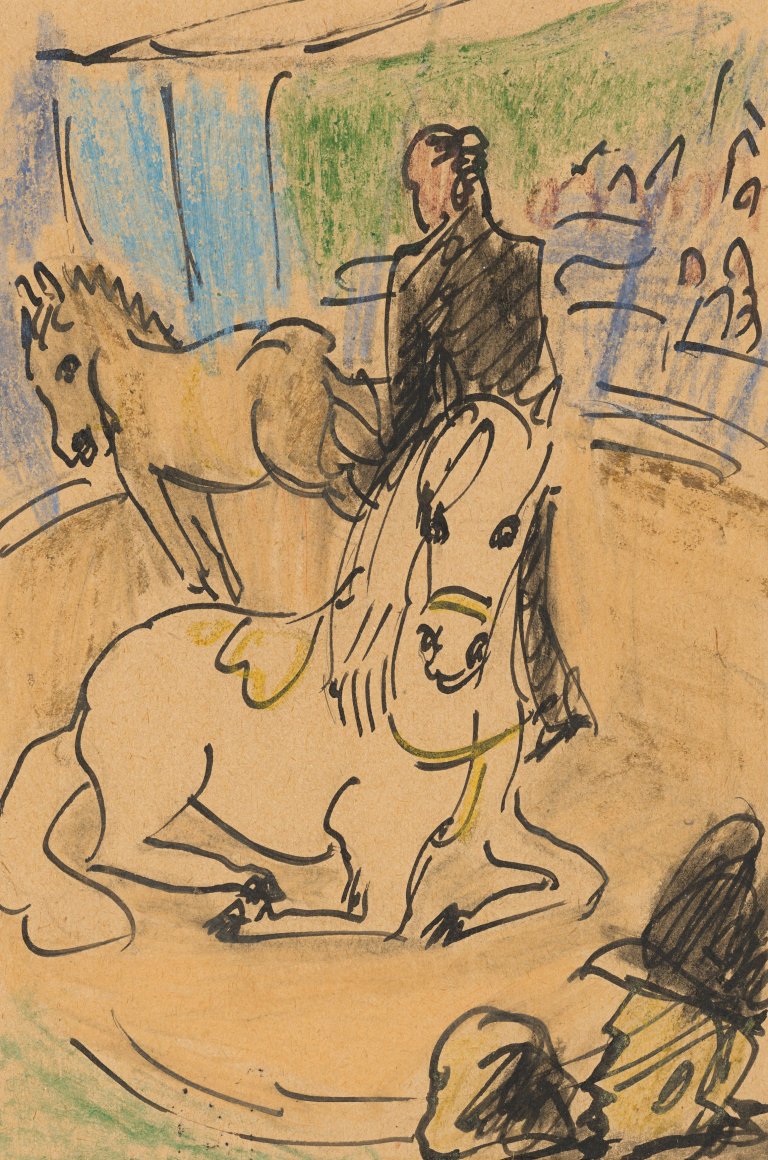 This picture shows the following artwork: Erich Heckel. In the circus ring. 1921.