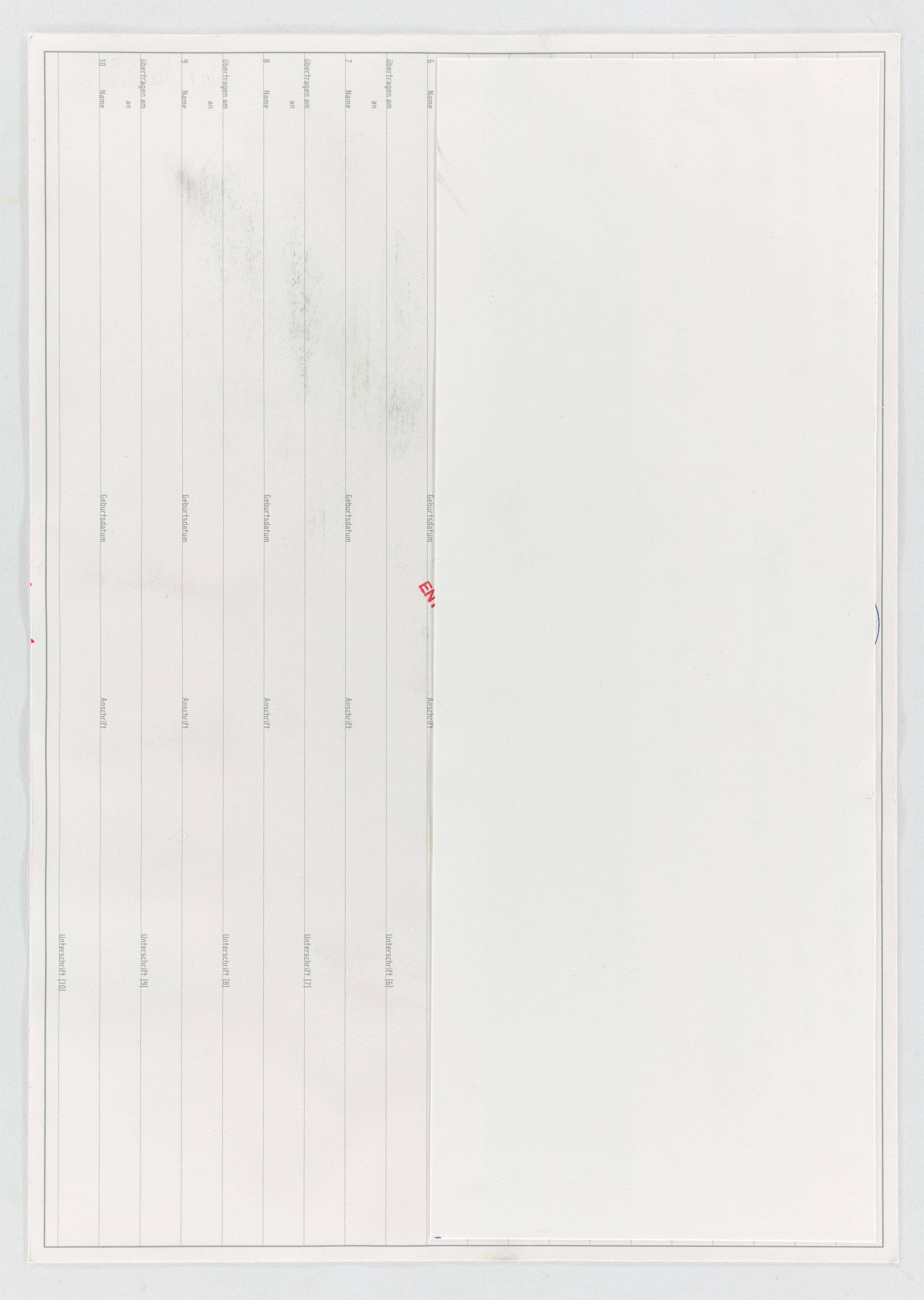 This picture shows the following artwork: Katharina Grosse. Drei Kunstaktien der UferHallen AG. 2011.