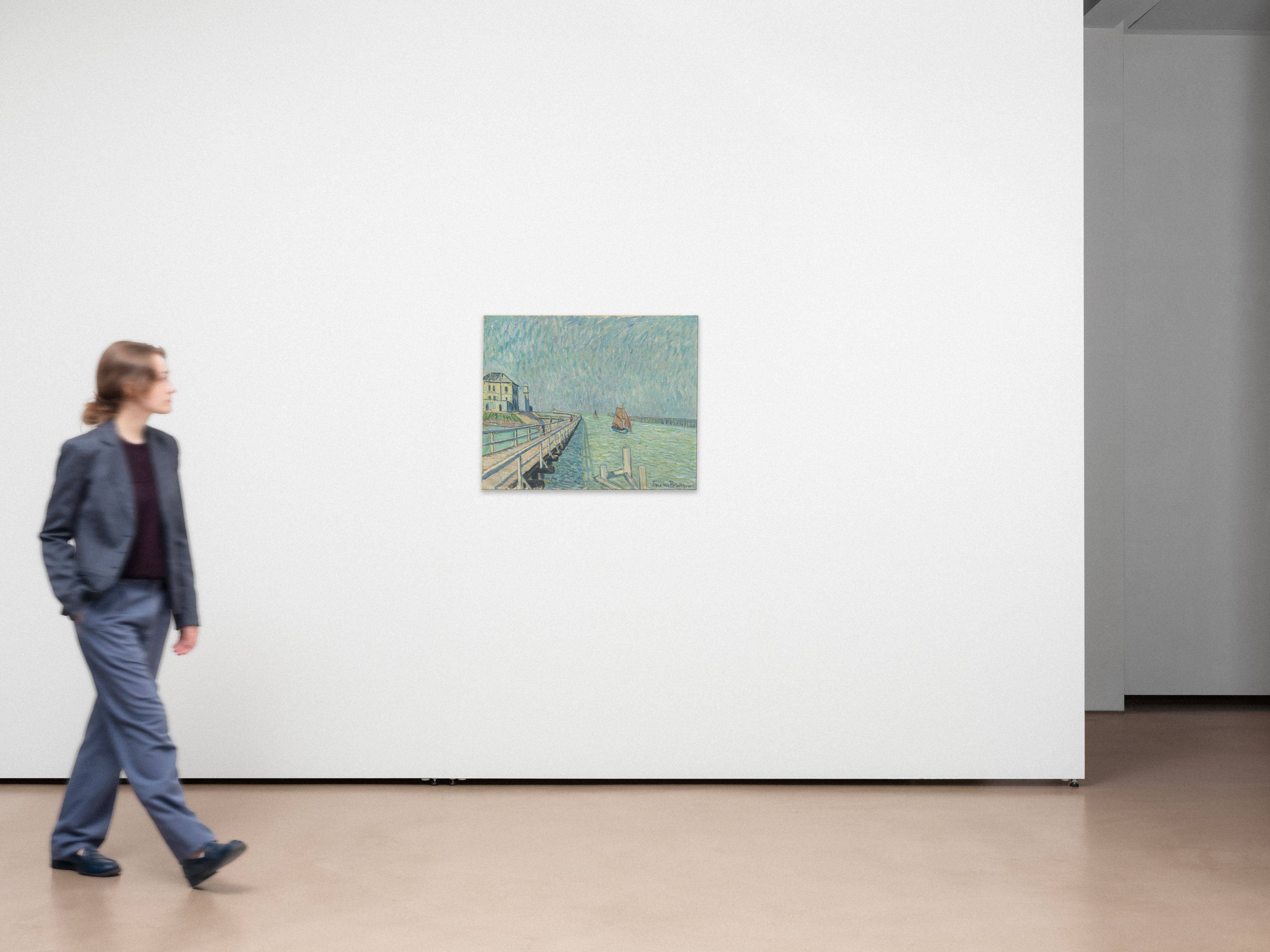 Auf diesem Bild ist das folgende Kunstwerk zu sehen: Theo von Brockhusen. Landungsbrücke in Nieuport. 1910.