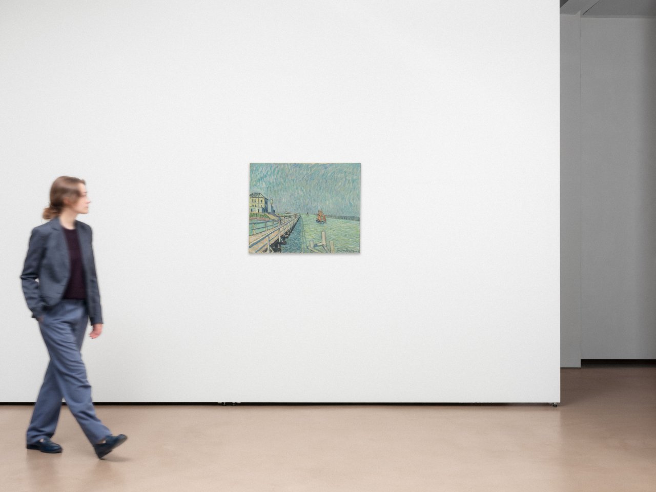 Auf diesem Bild ist das folgende Kunstwerk zu sehen: Theo von Brockhusen. Landungsbrücke in Nieuport. 1910.