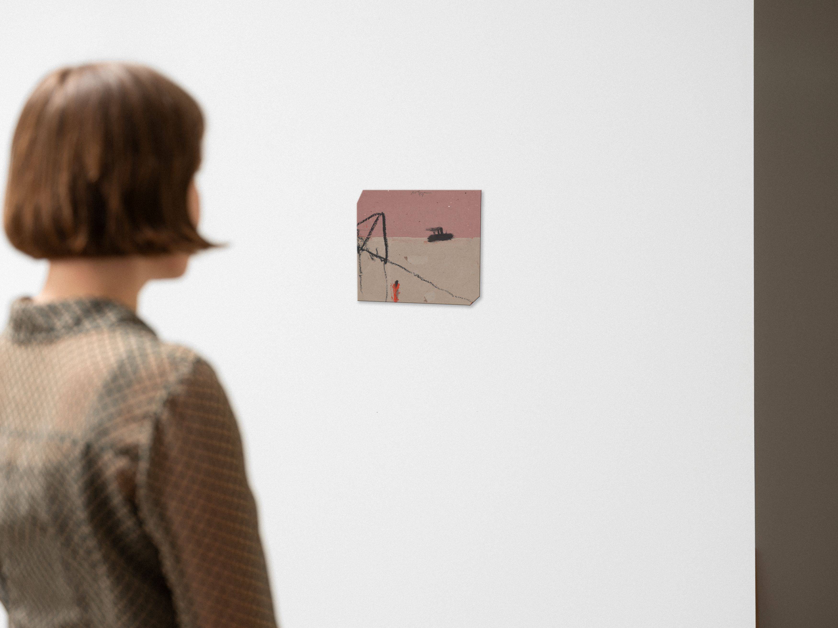 This picture shows the following artwork: Karl Bohrmann. Untitled (Red woman and steamer). 1994.