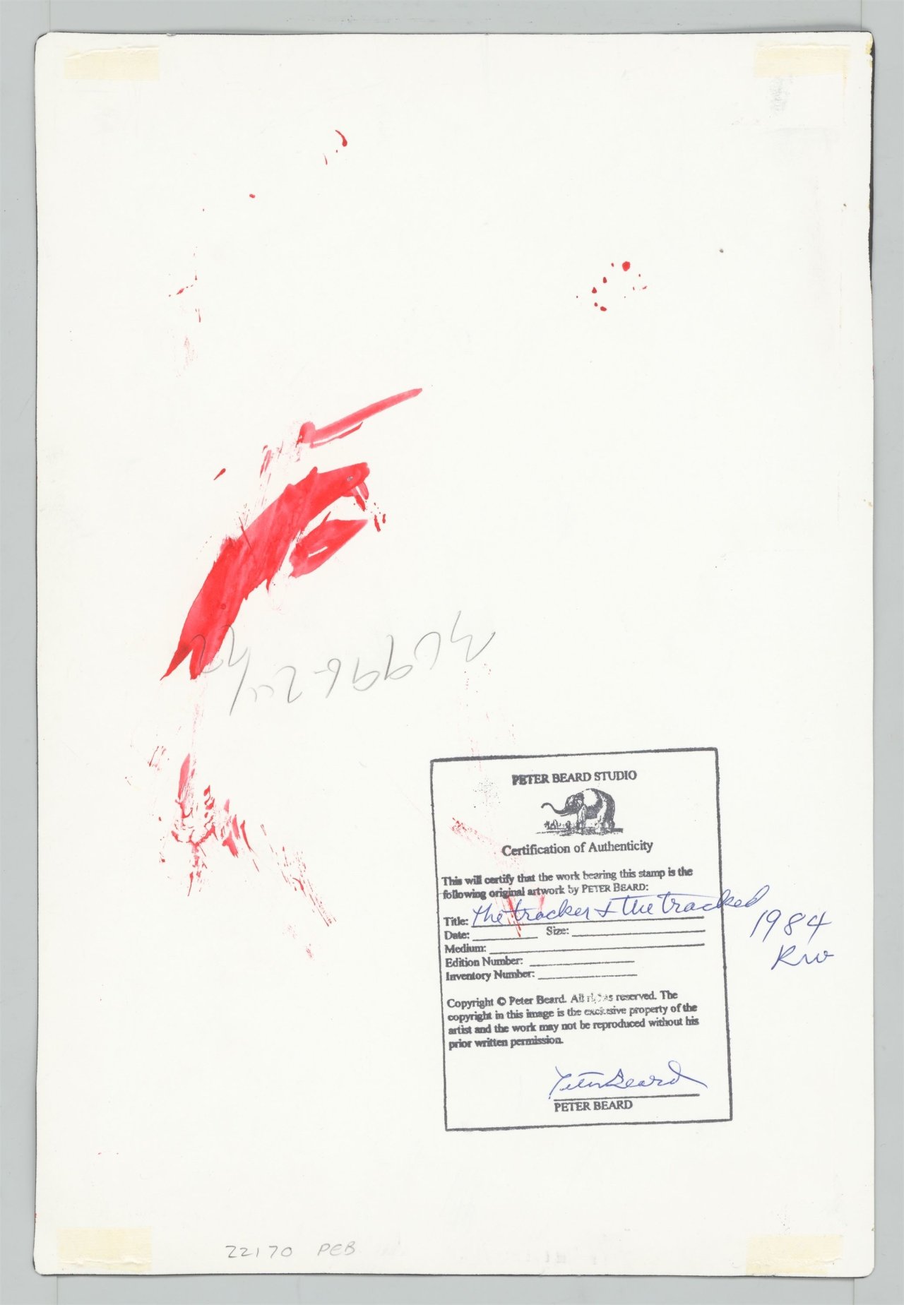 This picture shows the following artwork: Peter Beard. ”Tracking the Mt. Gorilla, Rwanda”. 1984.