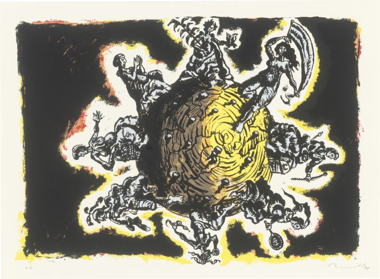 This picture shows the following artwork: Jörg Immendorff. ”Weltlauf”. 1998.
