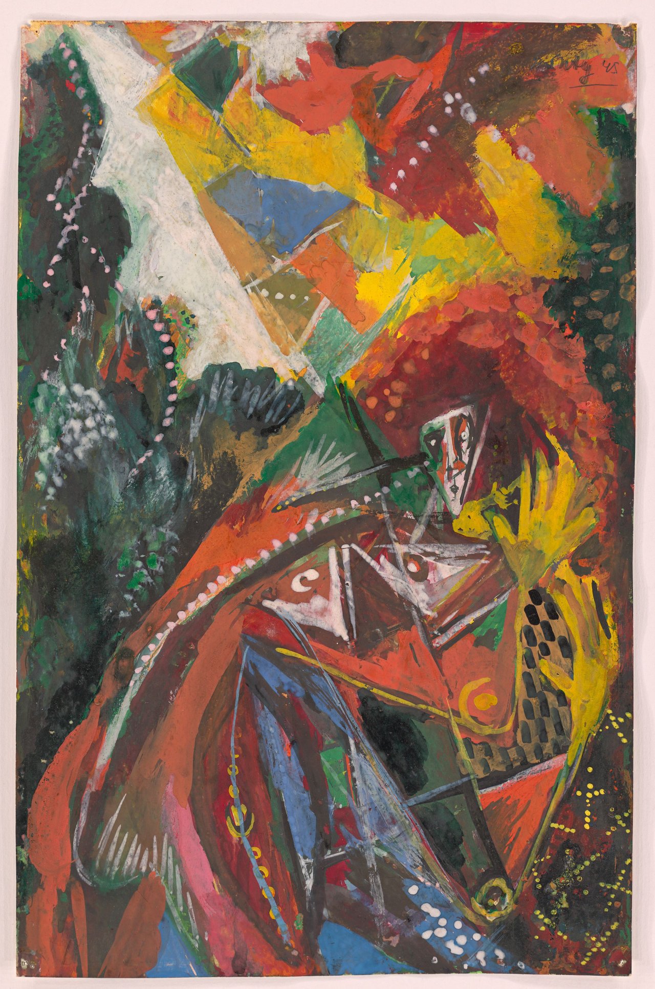 Auf diesem Bild ist das folgende Kunstwerk zu sehen: Ernst Wilhelm Nay. „Frau im Garten“. 1945.