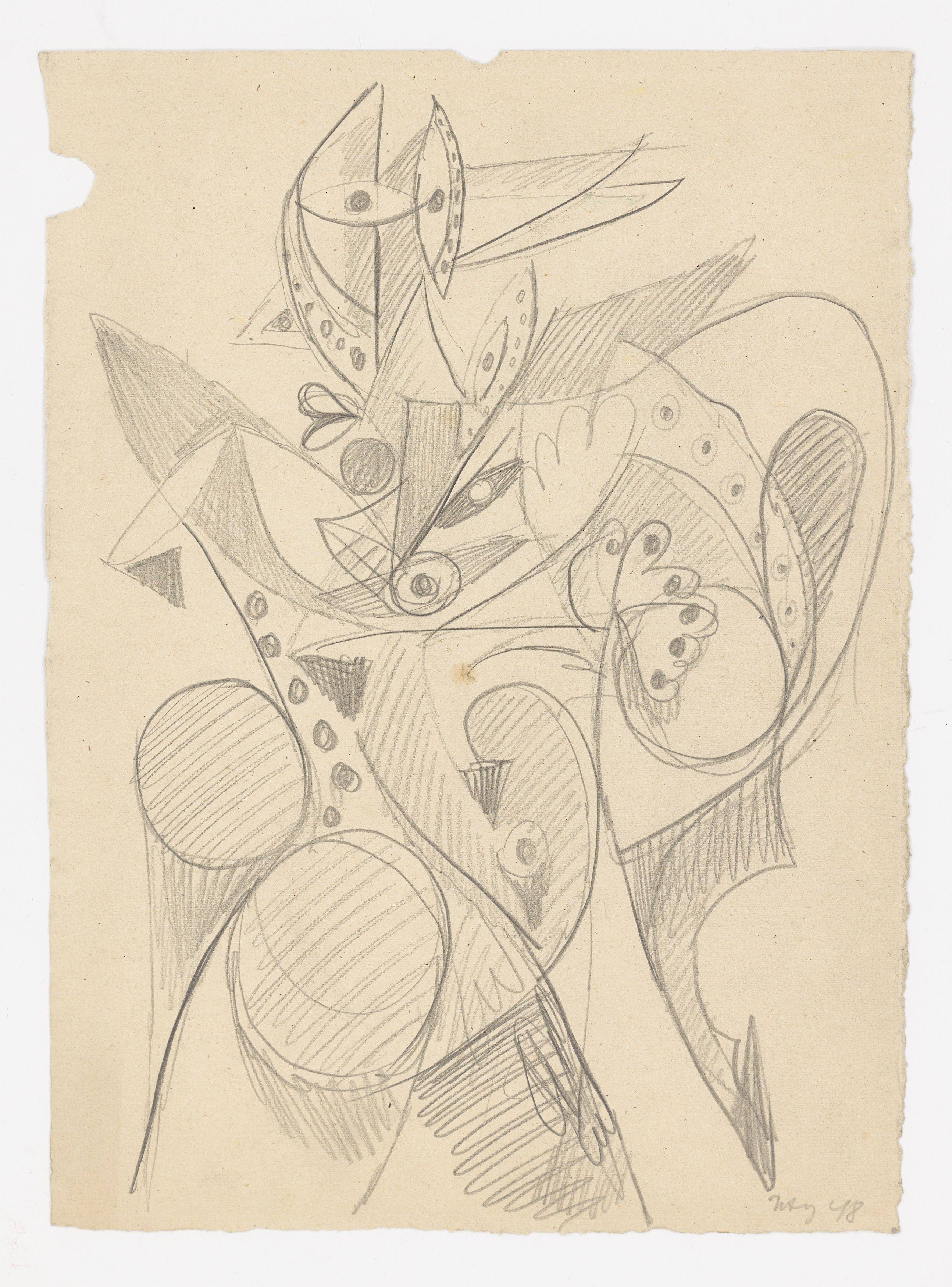 Auf diesem Bild ist das folgende Kunstwerk zu sehen: Ernst Wilhelm Nay. „Hirte“. 1948.