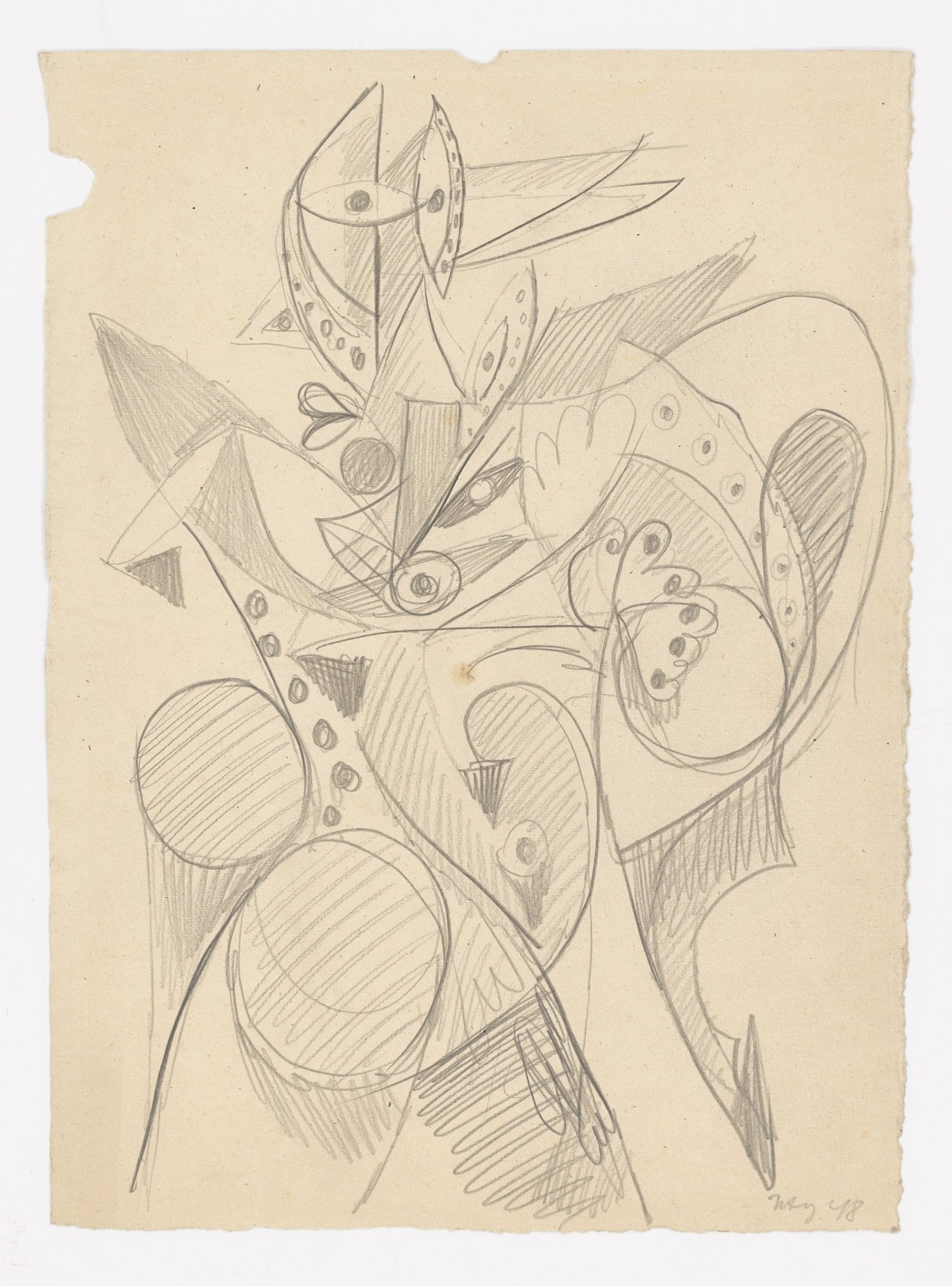 Auf diesem Bild ist das folgende Kunstwerk zu sehen: Ernst Wilhelm Nay. „Hirte“. 1948.